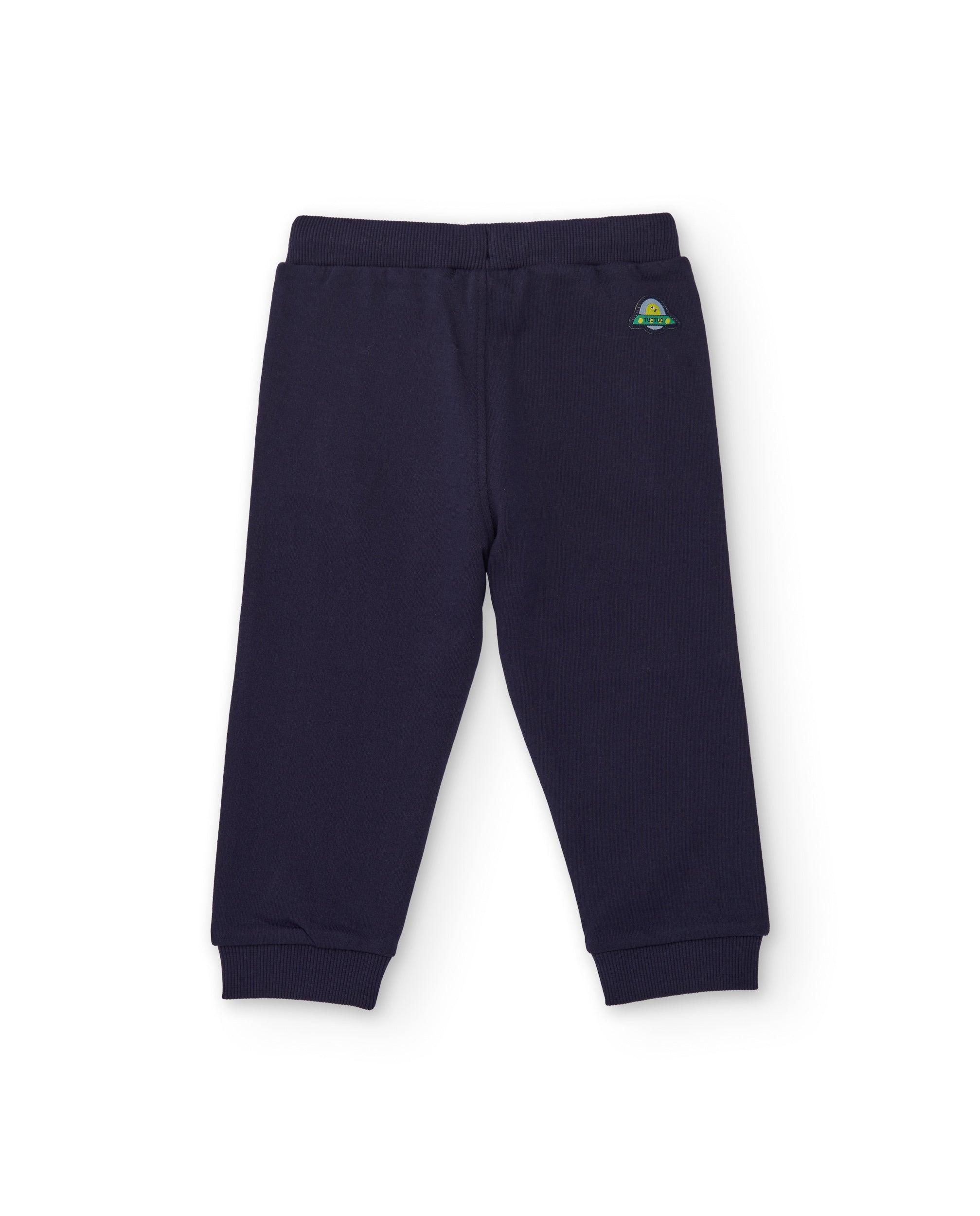 Pantalón de punto para niño color azul marino con cintura