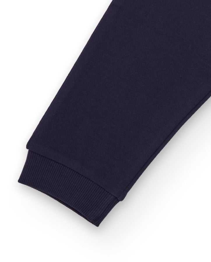 Pantalón de punto para niño color azul marino con cintura