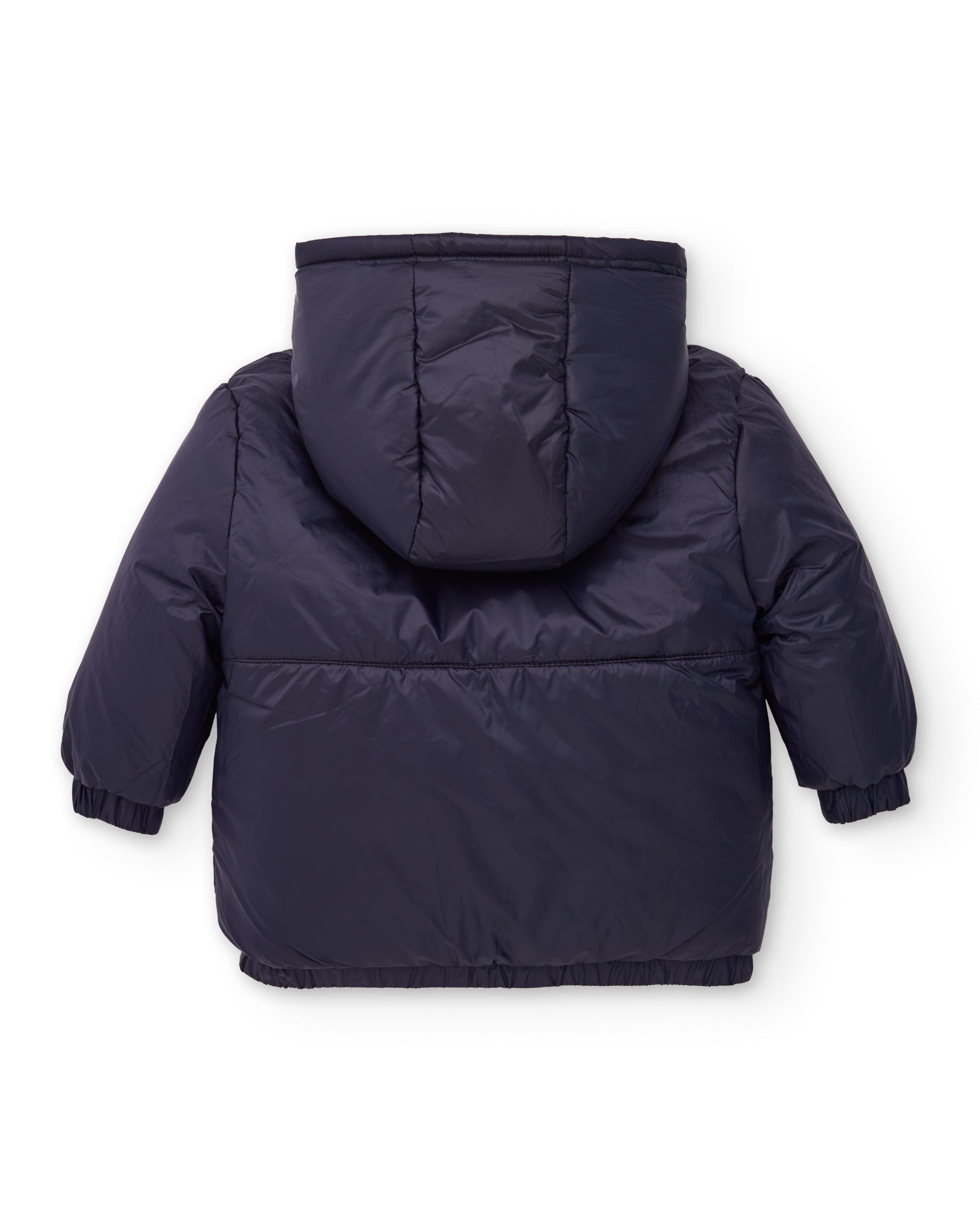 Abrigo acolchado reversible para niño con capucha y diseño