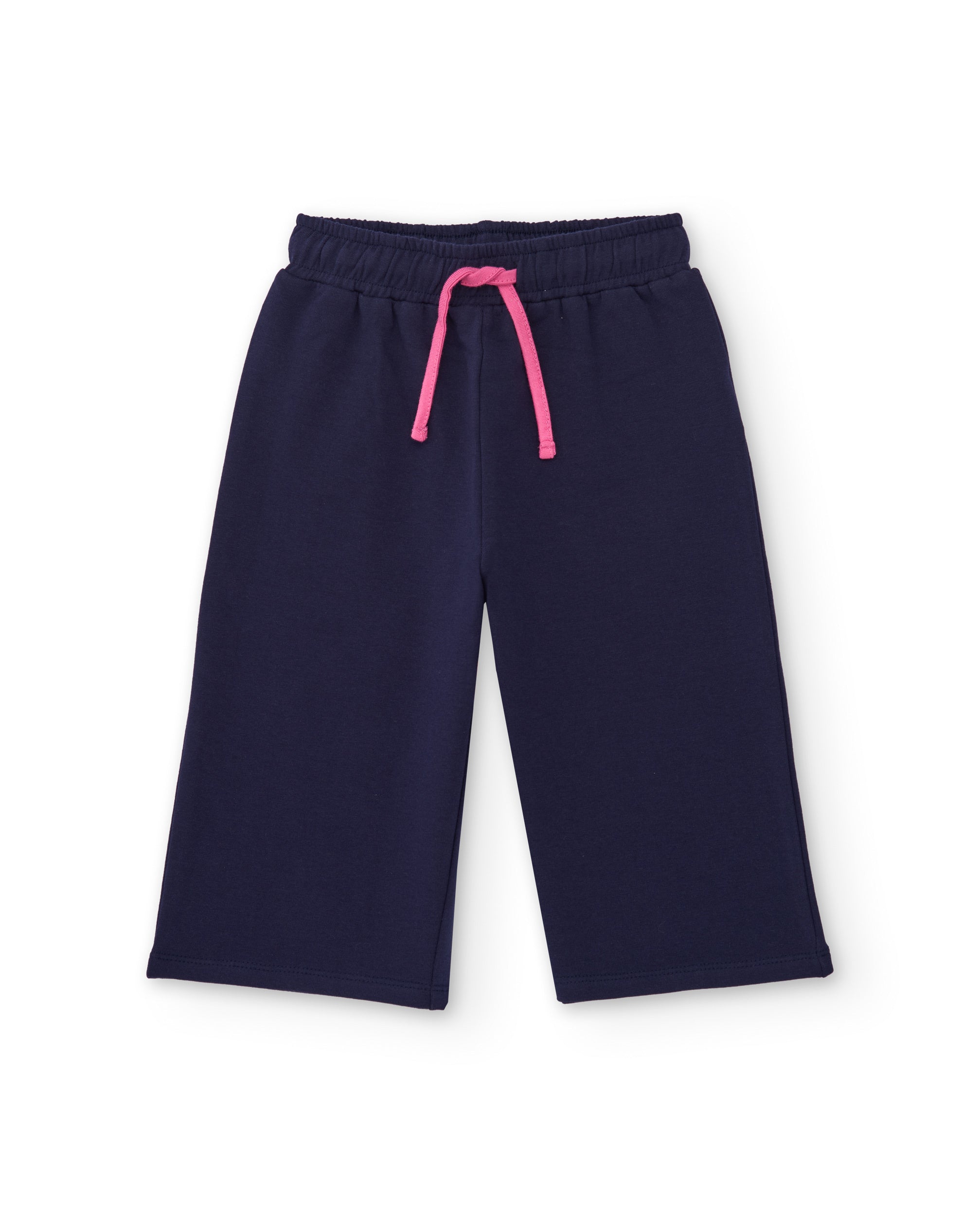 Pantalón de punto para niña color azul marino con ajuste de