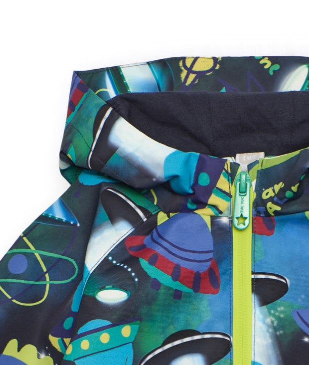 Chaqueta impermeable para niño con estampado de naves