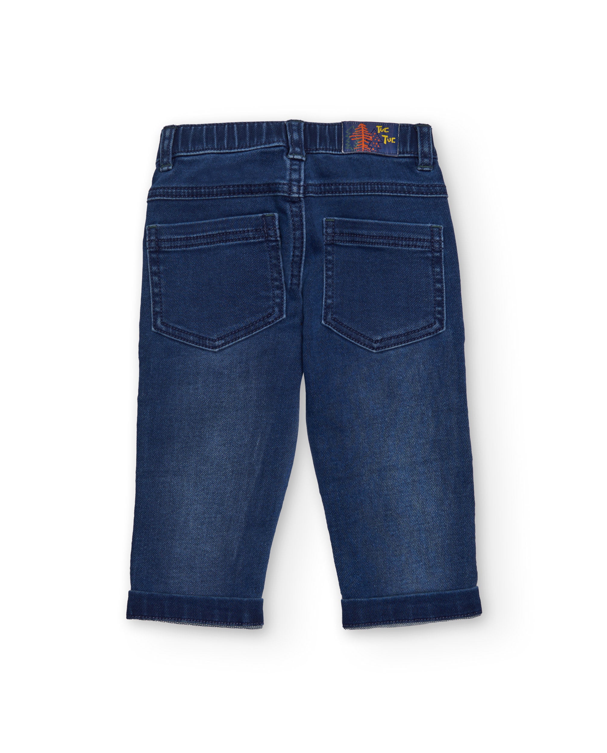 Pantalón de mezclilla para niño en color azul con detalle