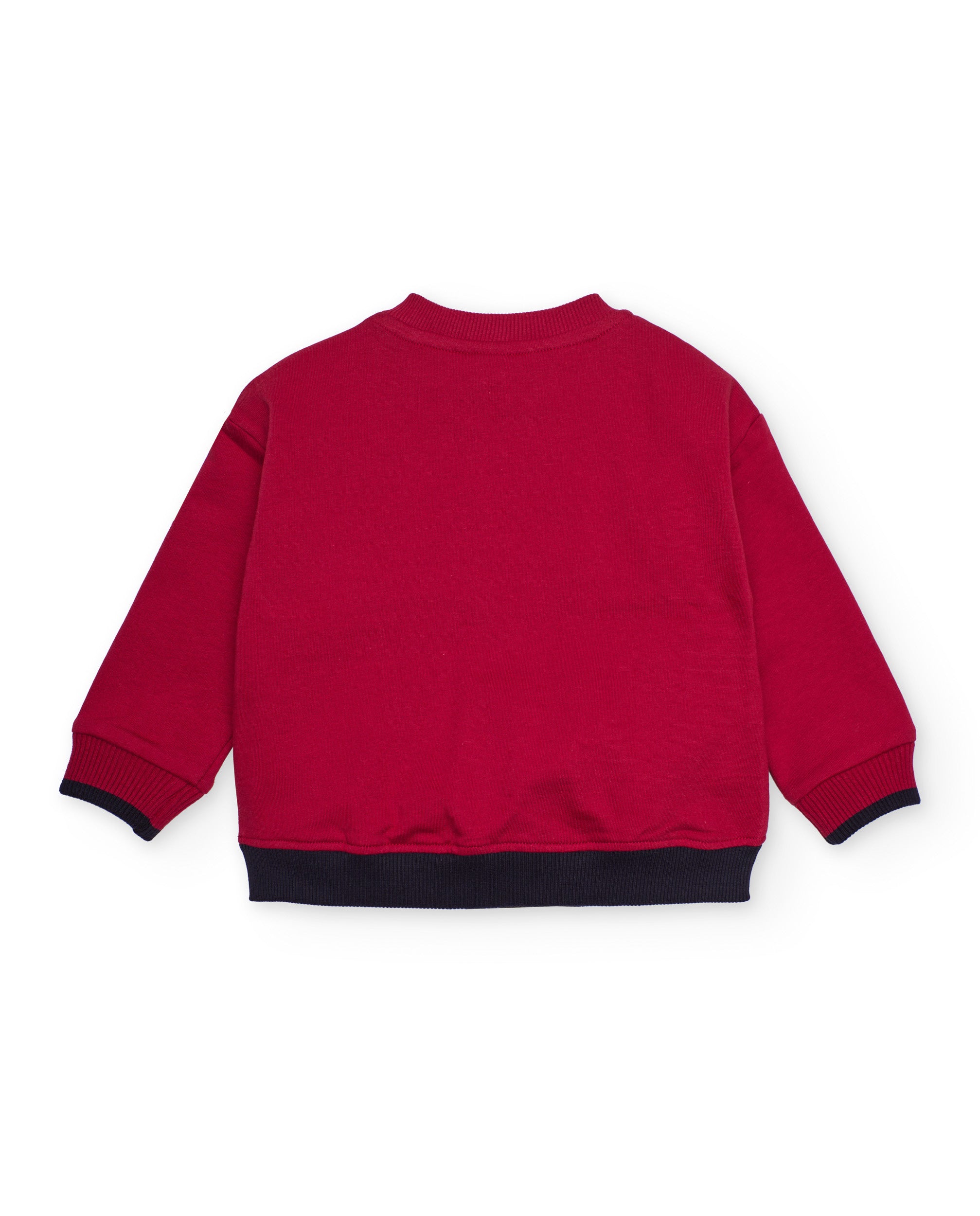 Sudadera con cremallera para niño en rojo con diseño de animales