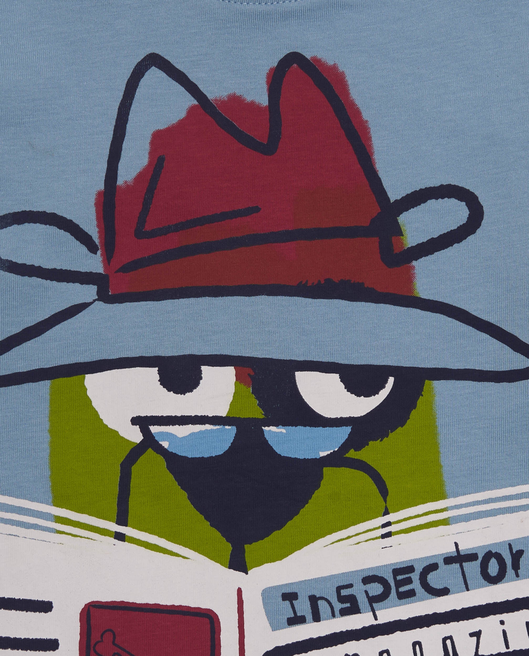 Camiseta para niño en azul con estampado de espía