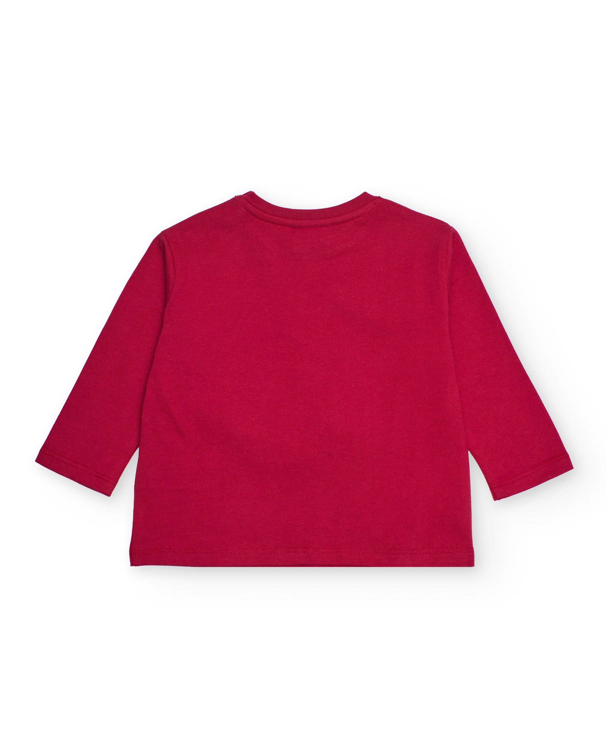 Camiseta de manga larga para niño en rojo con estampado de