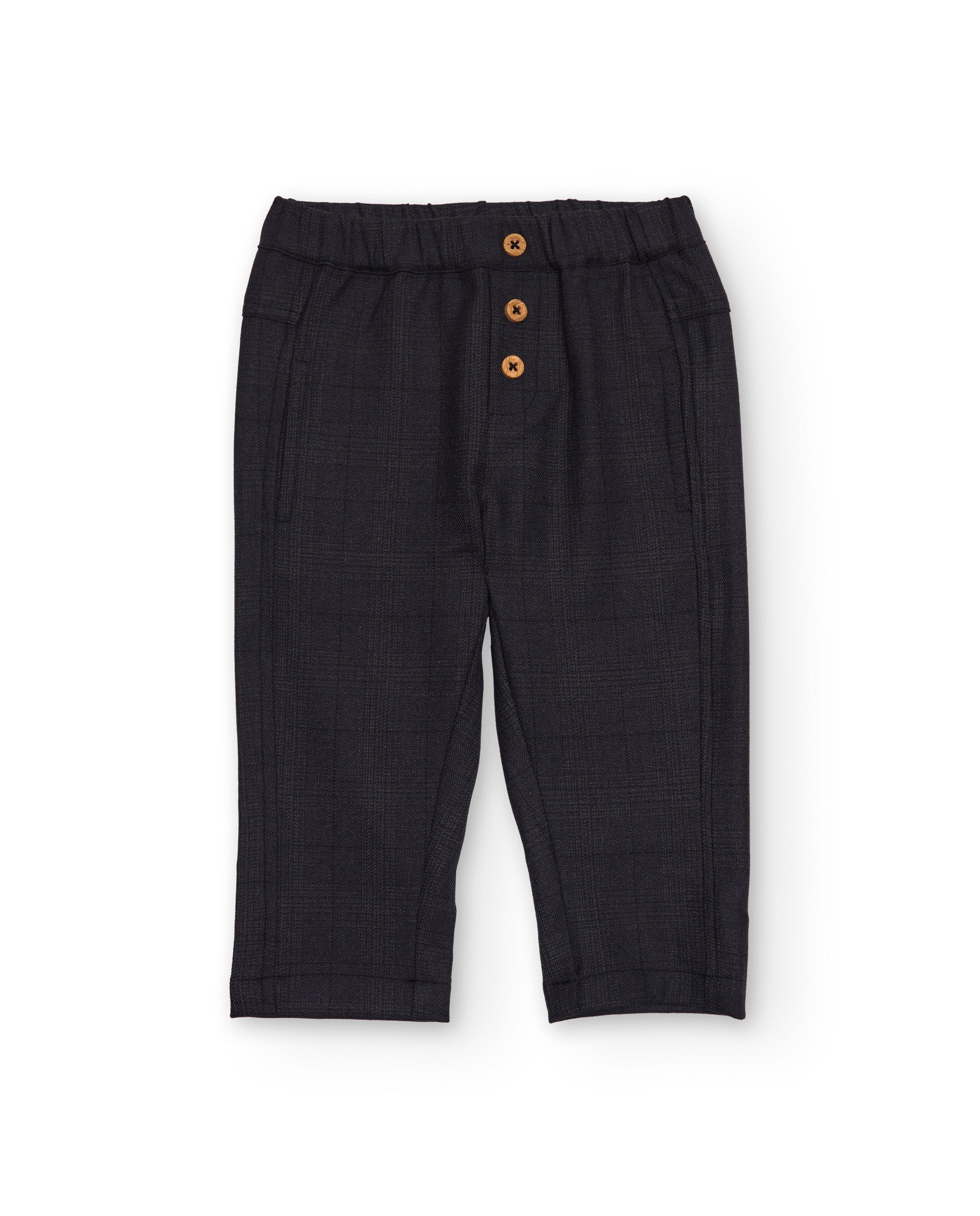 Pantalón para niño en gris oscuro con botones decorativos