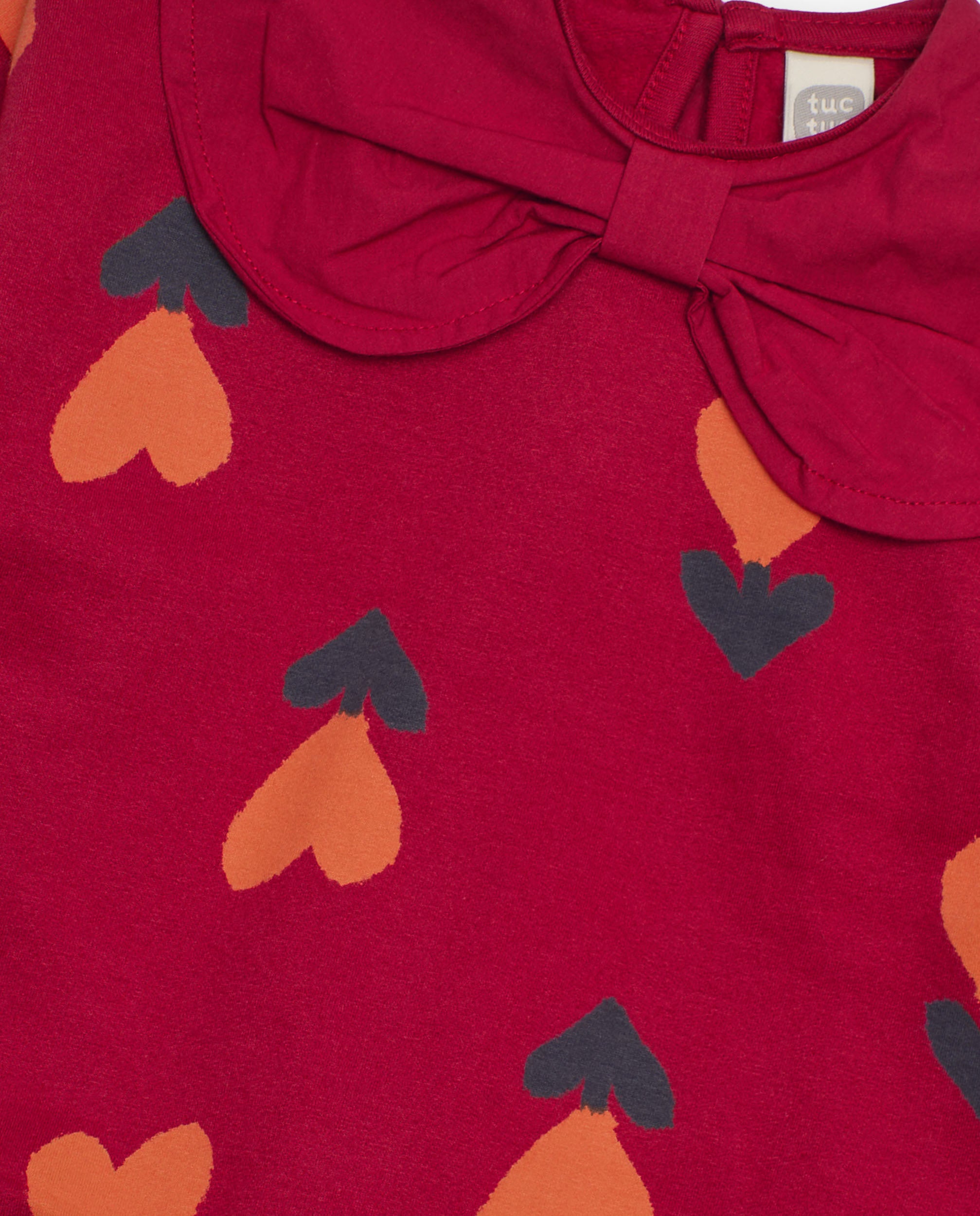 Conjunto de sudadera con lazada y leggings para niña en rojo