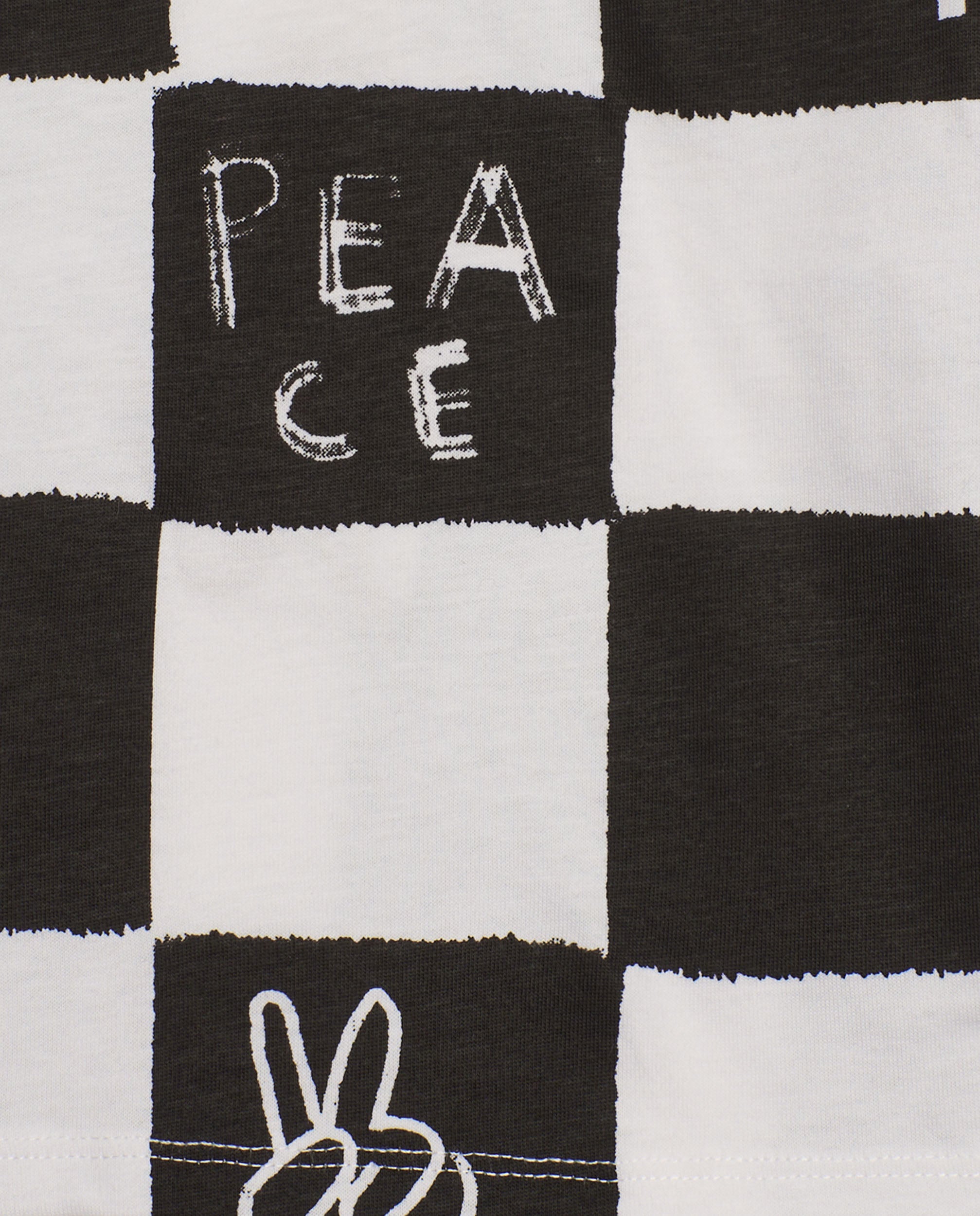Camiseta de manga larga para niño en blanco y negro con