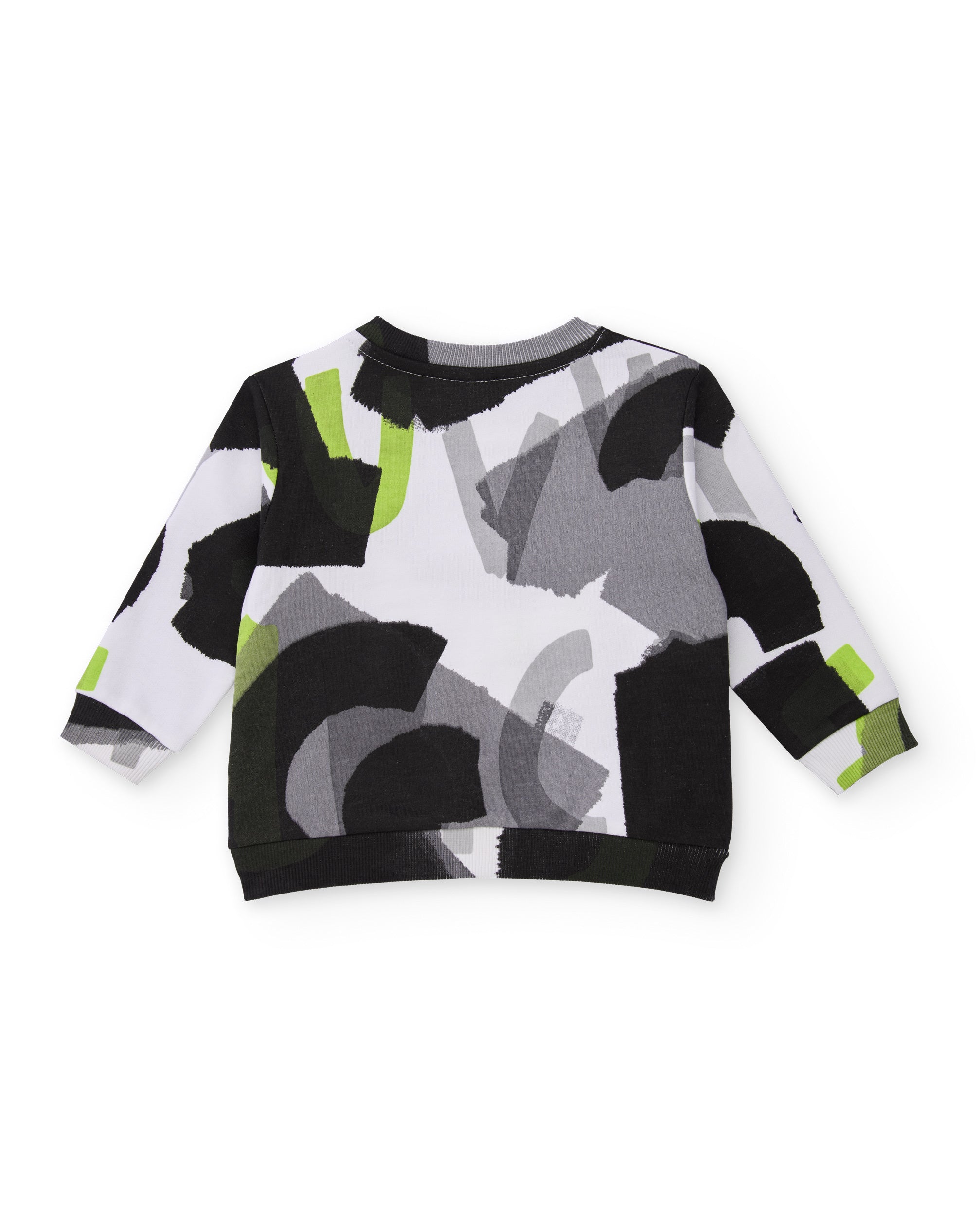 Sudadera para niño en blanco con estampado abstracto multicolor