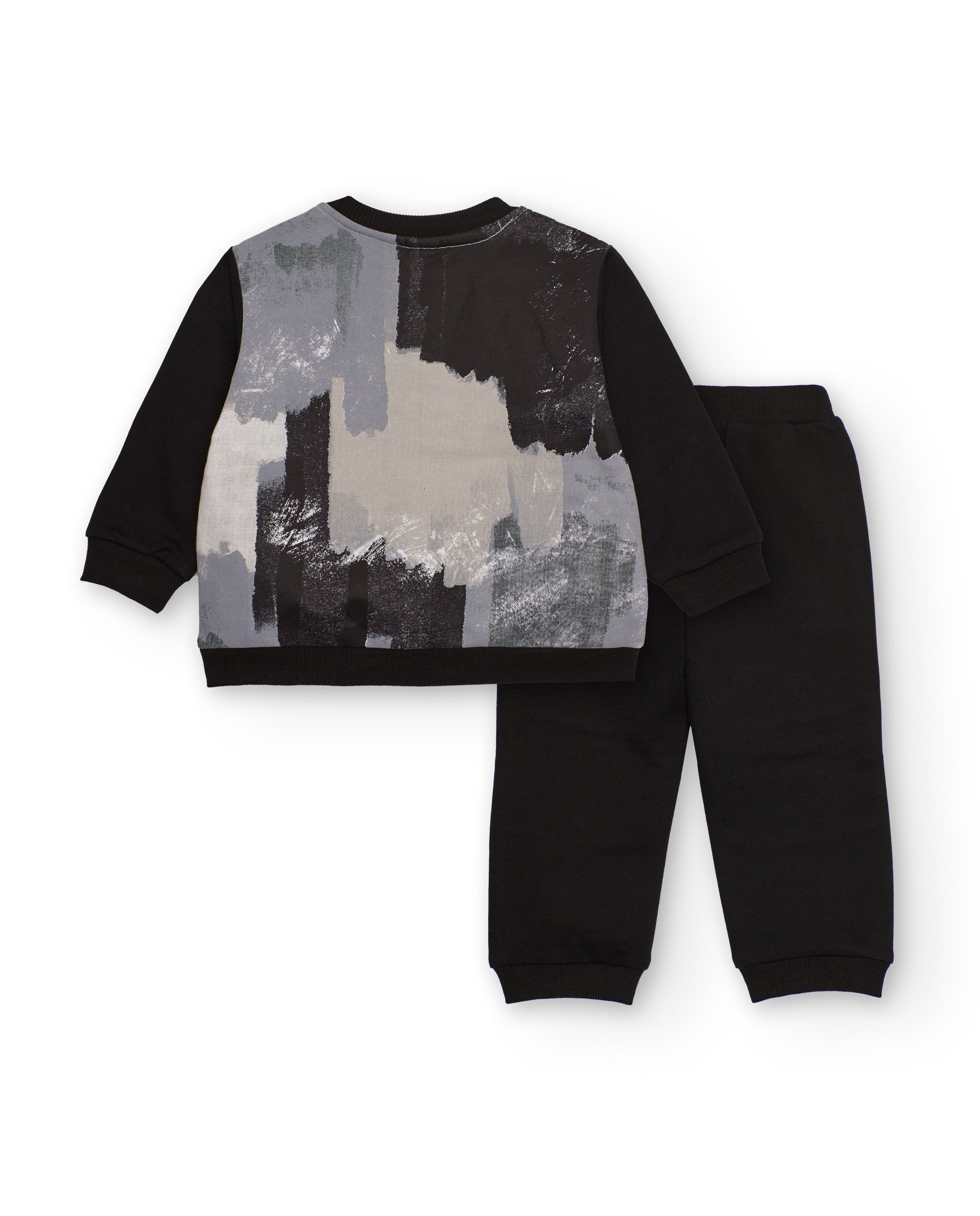 Conjunto de sudadera y pantalón para niño en negro con