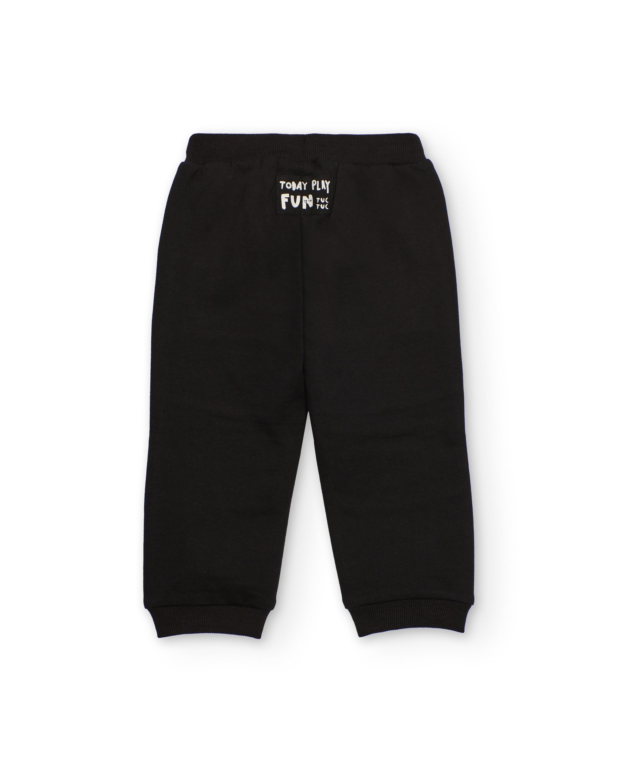 Pantalón jogger para niño en negro con cremalleras flúor
