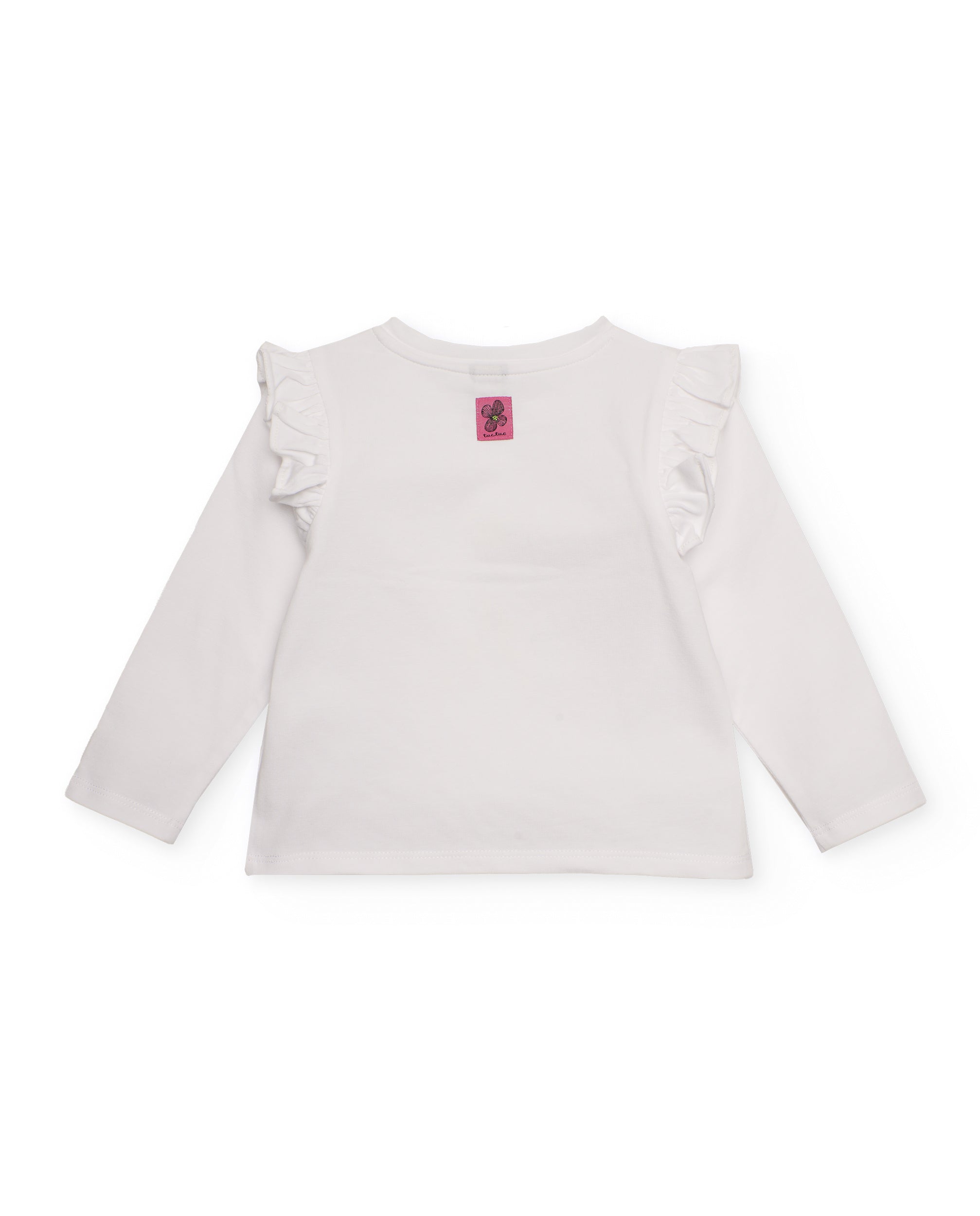 Camiseta niña en blanco con mariposa bordada colección love