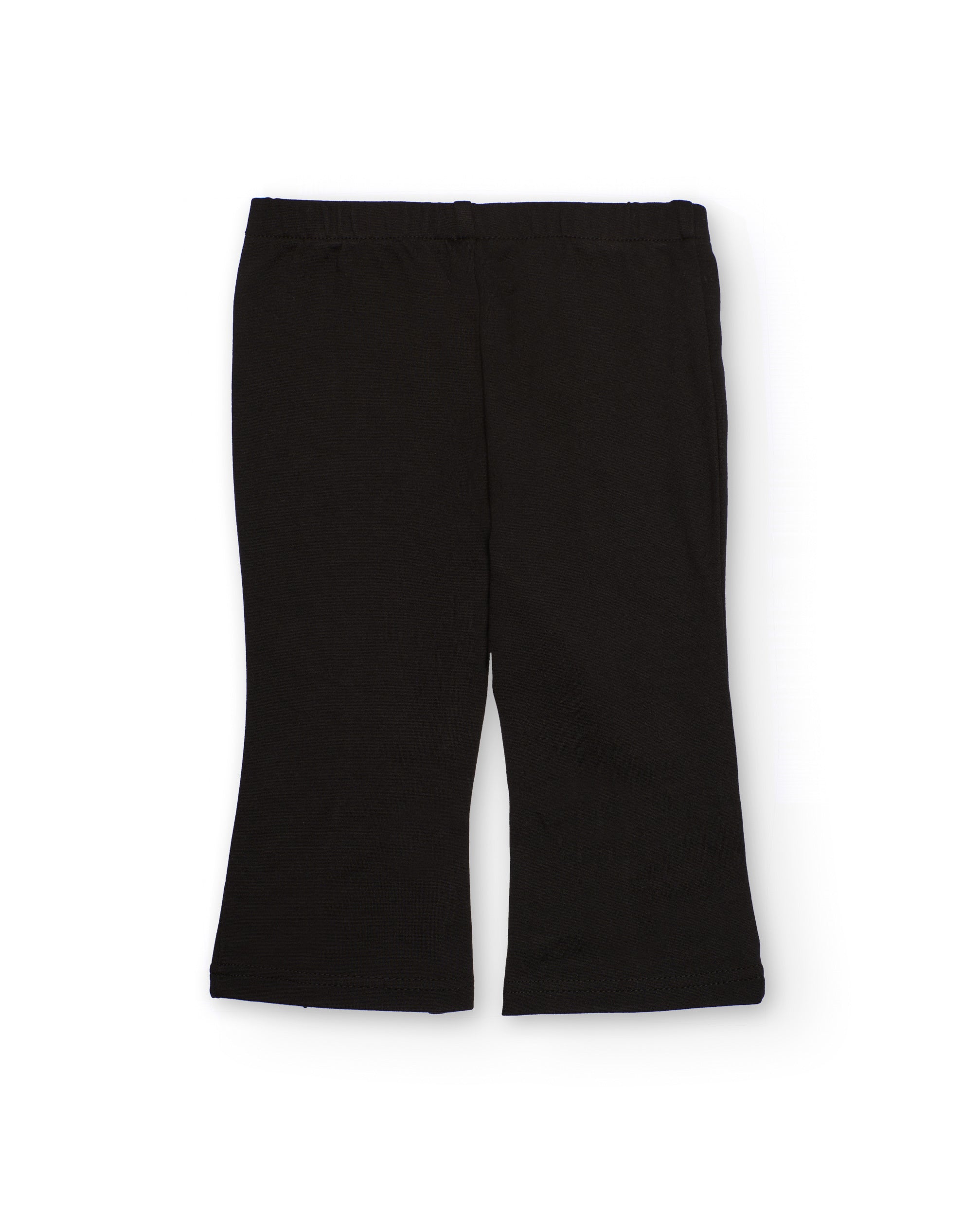 Pantalón niña en negro acampanado con bolsillos traseros