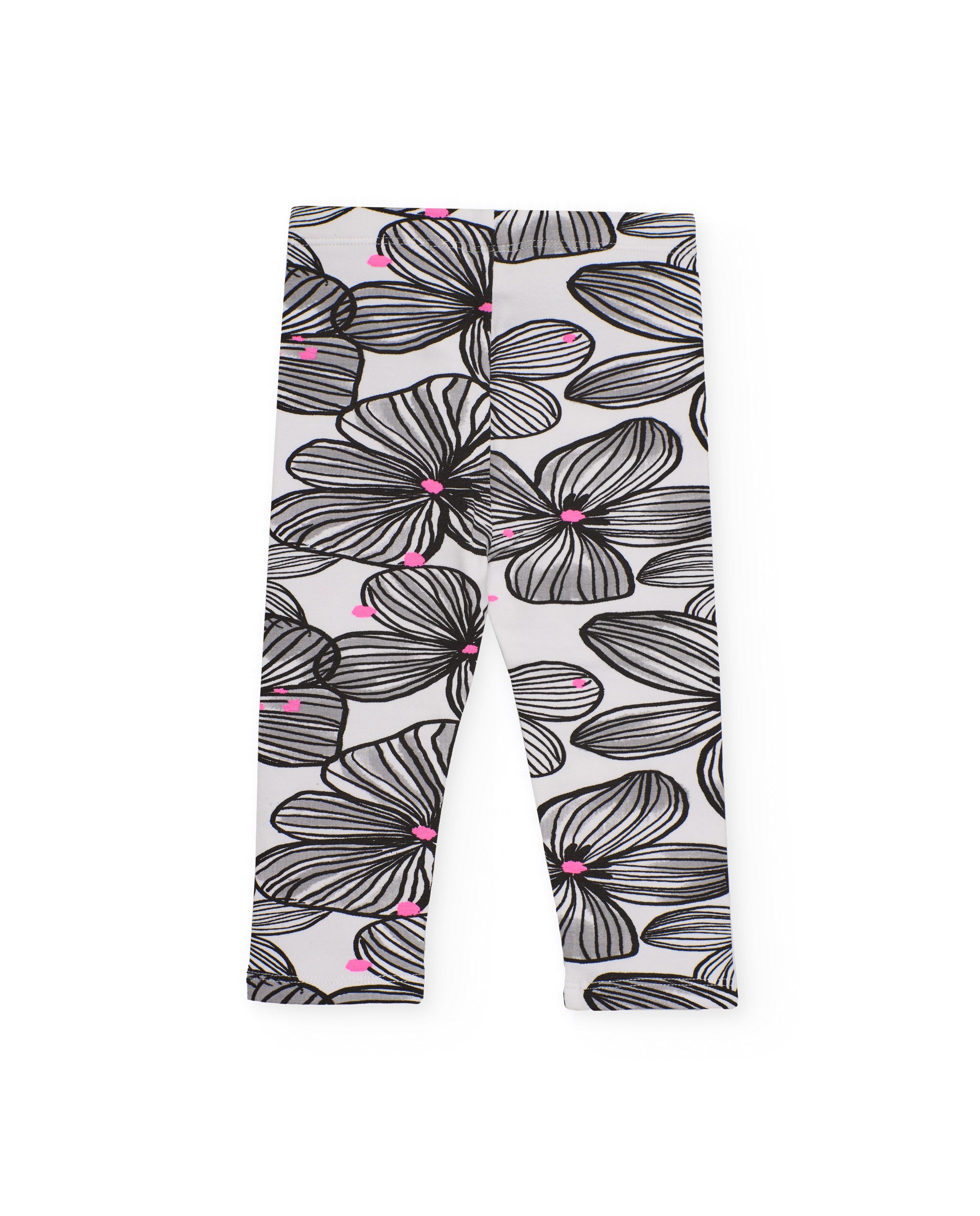 Leggings niña en blanco con estampado floral