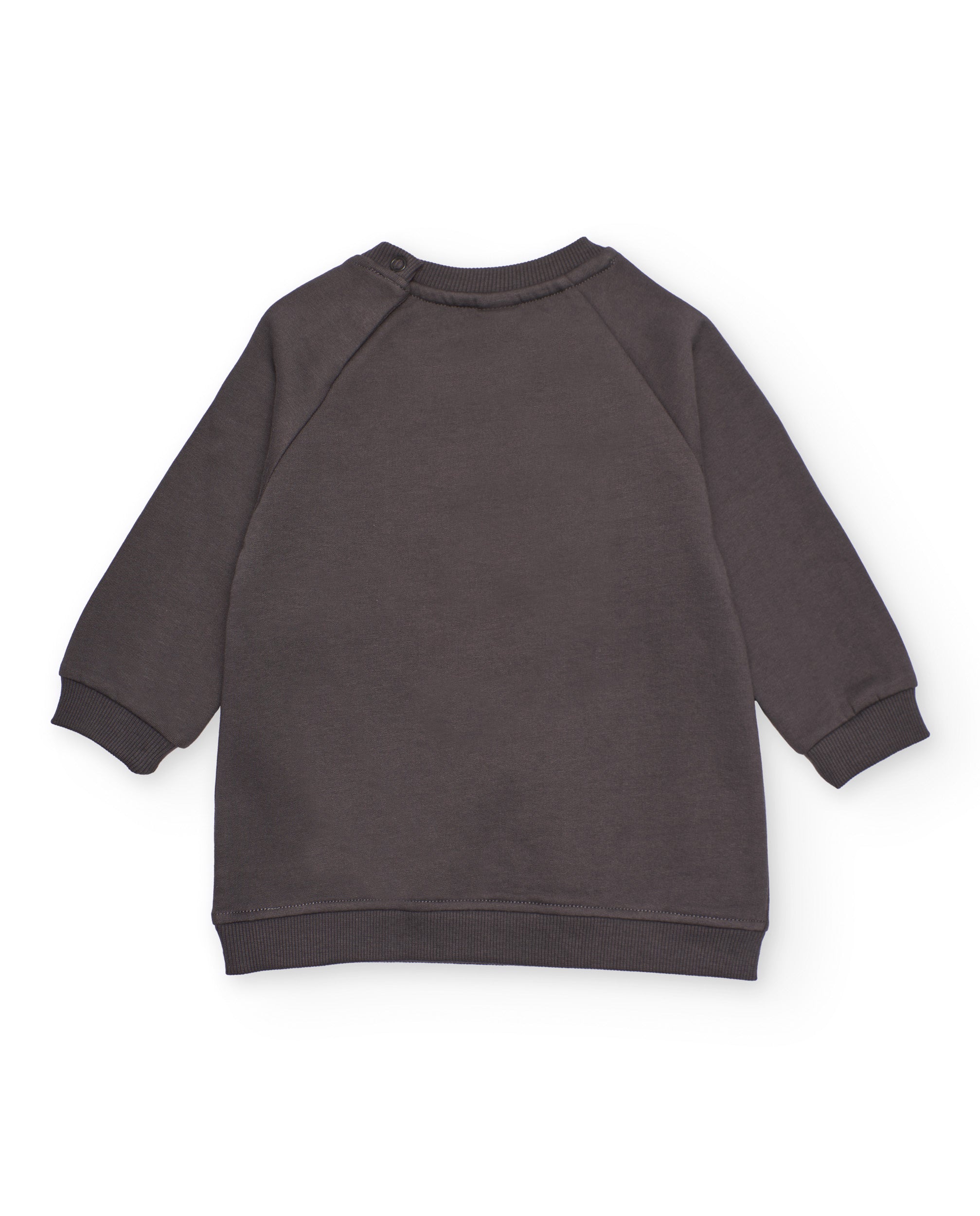 Vestido para niña en gris con estampado de unicornio y castillo