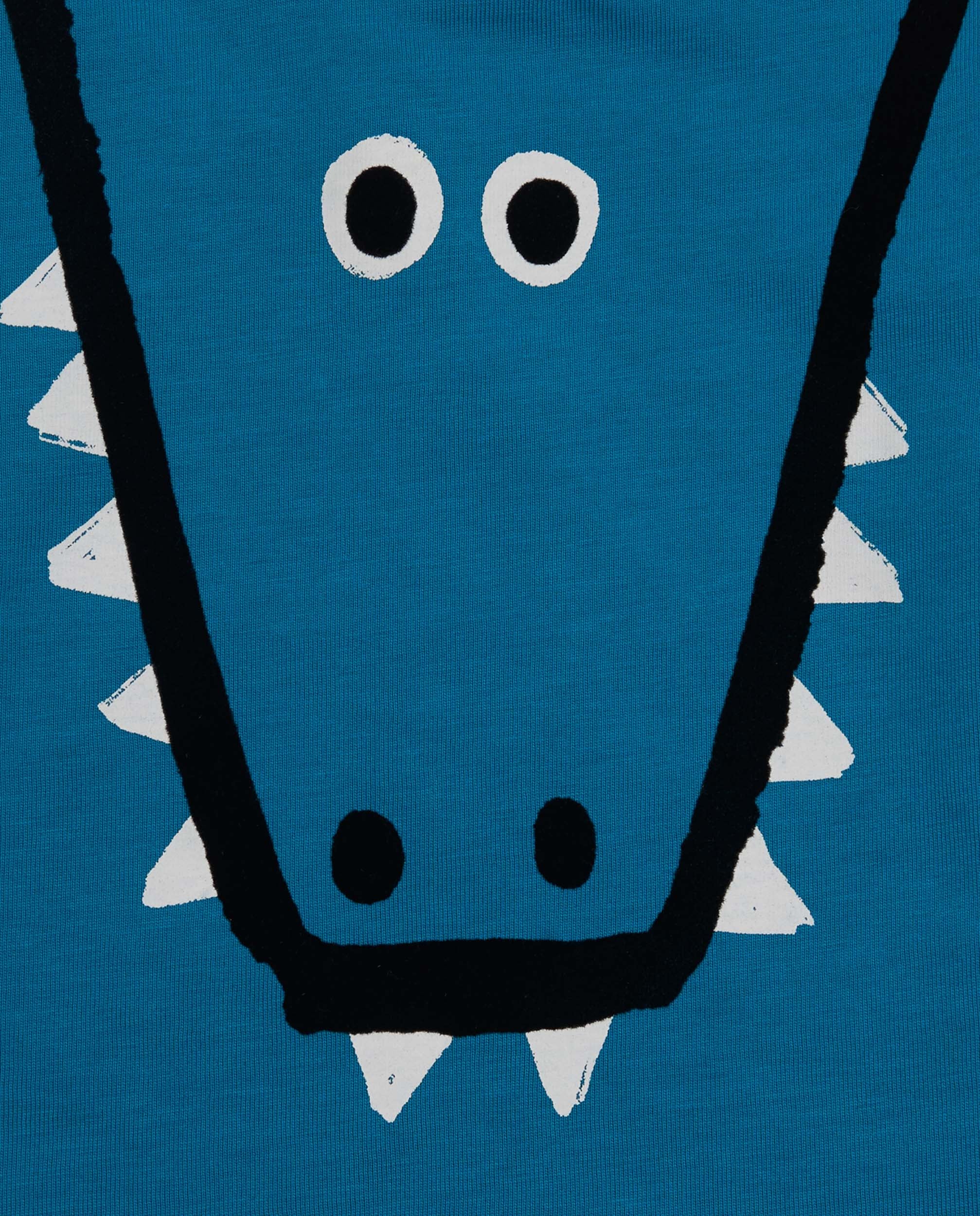 Camiseta de manga larga para niño en azul con diseño de