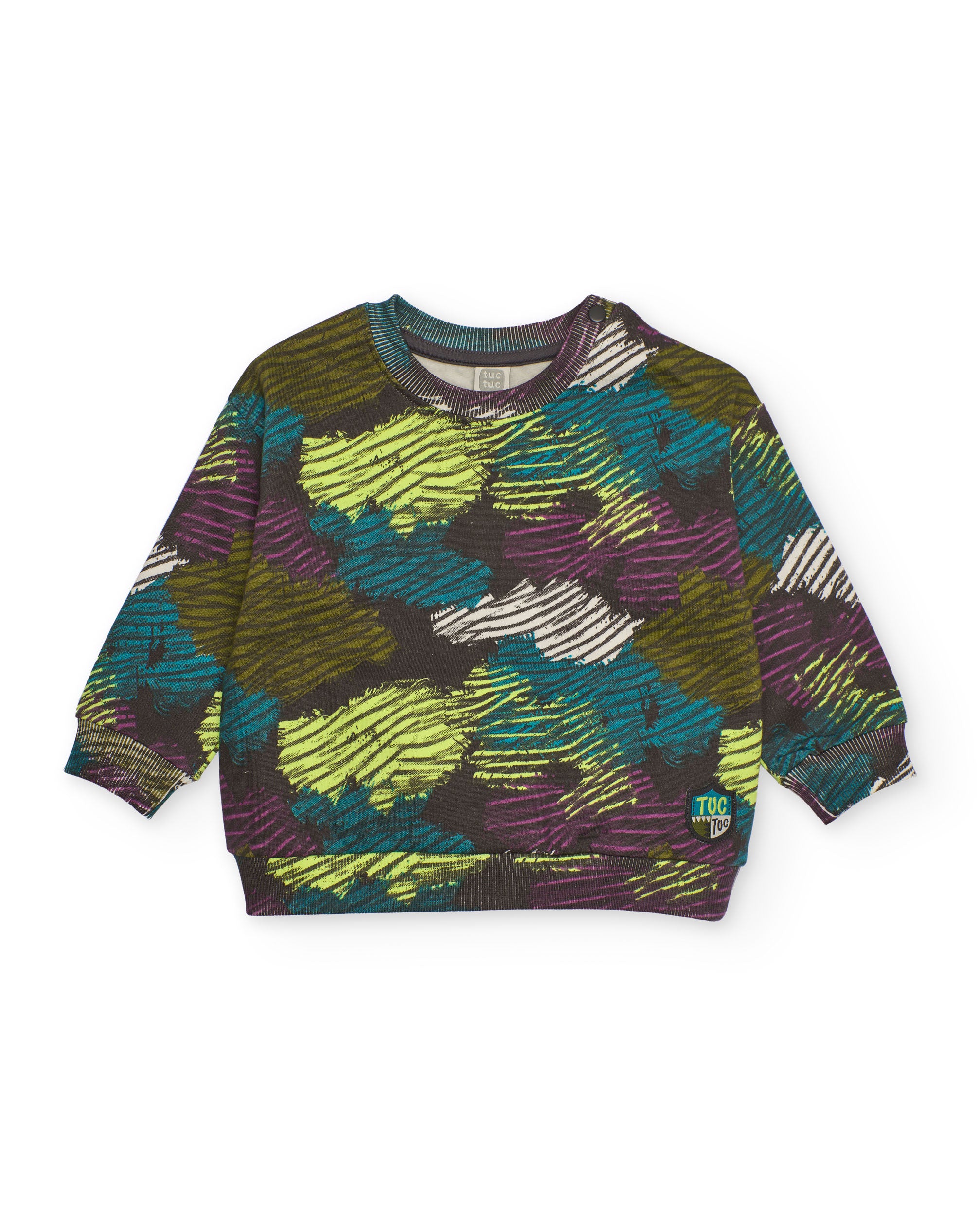 Sudadera para niño en tonos multicolor con estampado abstracto