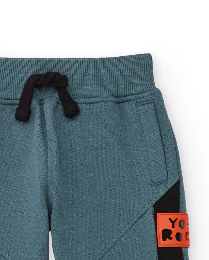 Pantalón de felpa para niño con detalle lateral