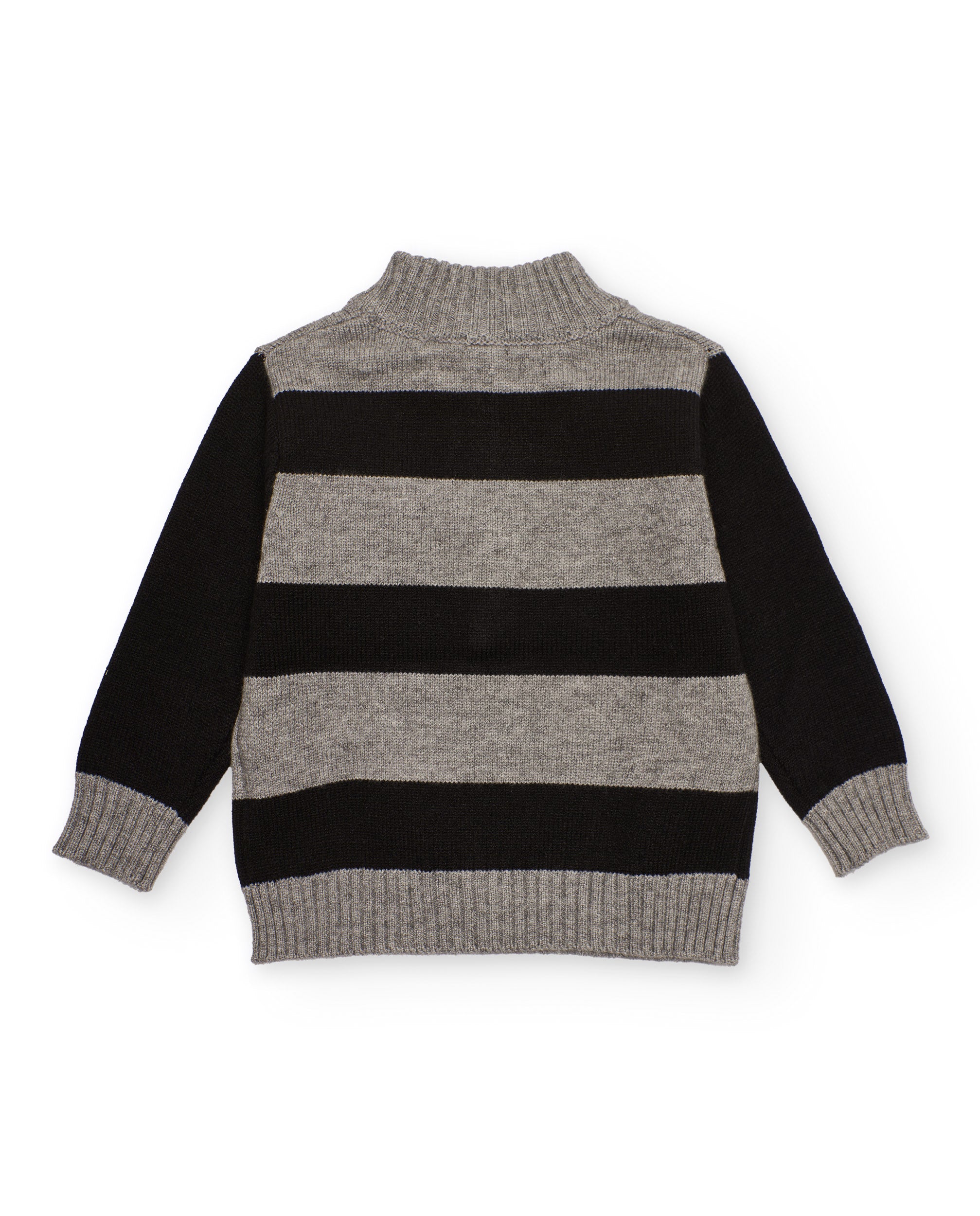 Jersey de punto para niño a rayas con cremallera