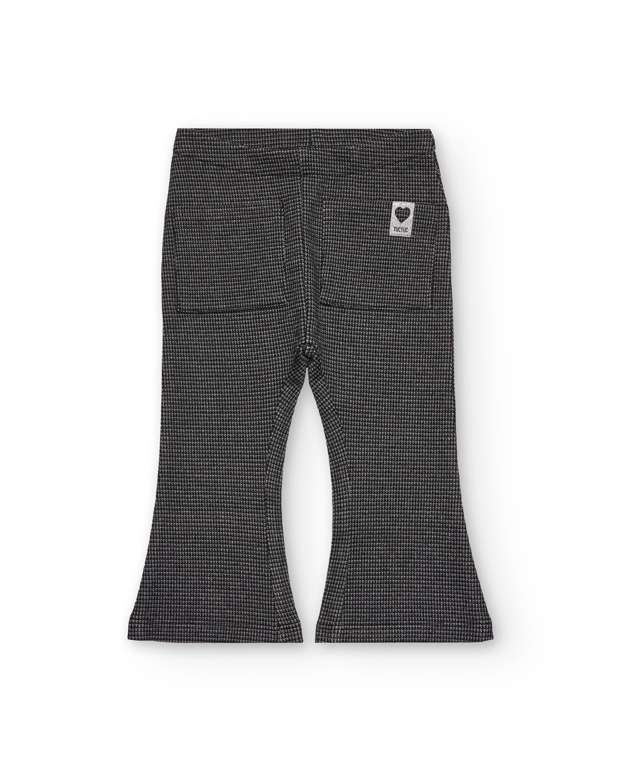 Pantalón acampanado de niña en vichy negro