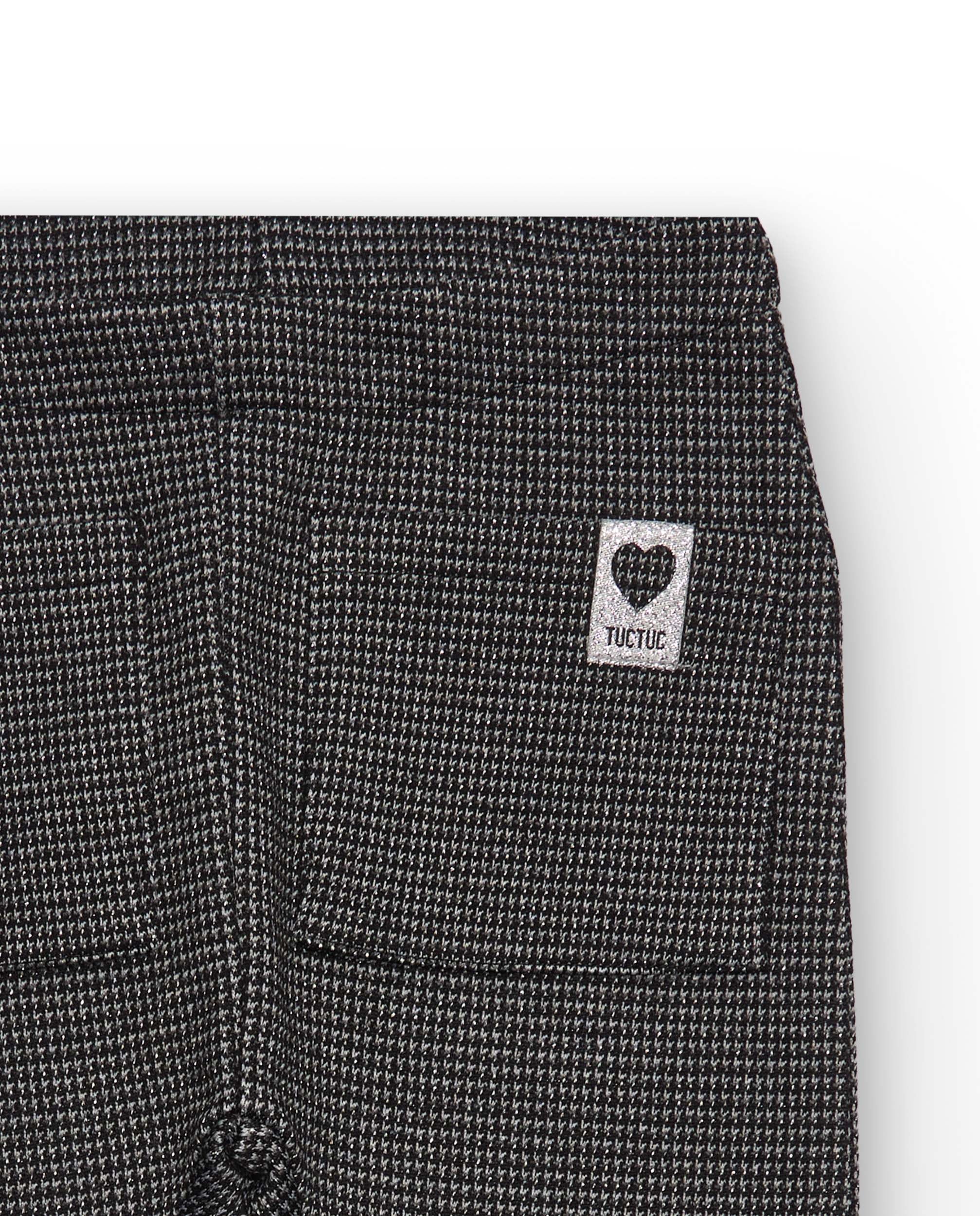 Pantalón acampanado de niña en vichy negro