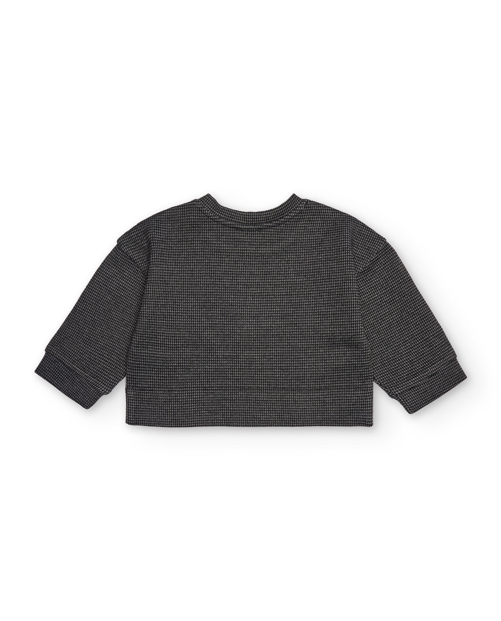 Sudadera de niña en vichy negro de corte recto