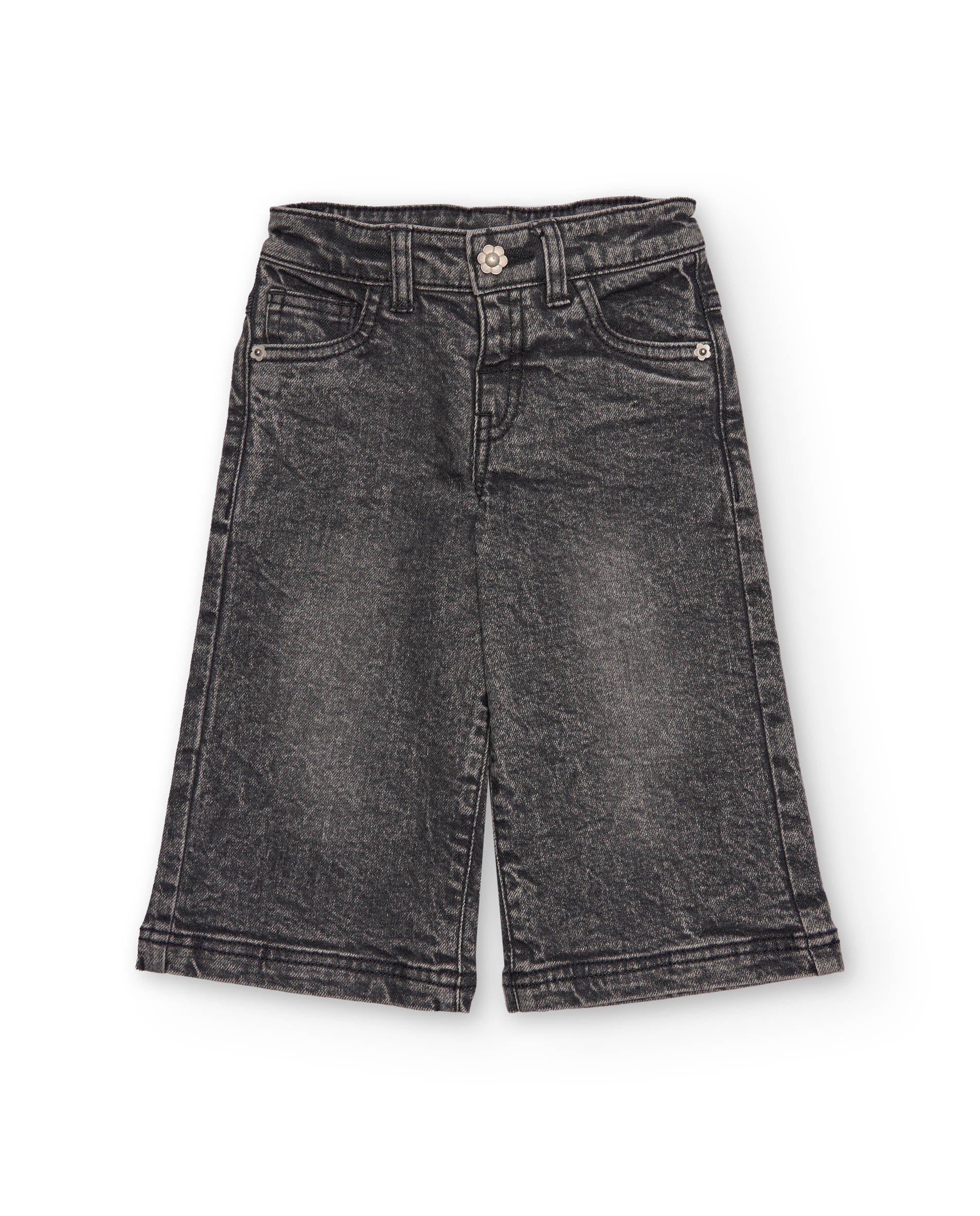 Pantalón largo denim de niña en gris lavado
