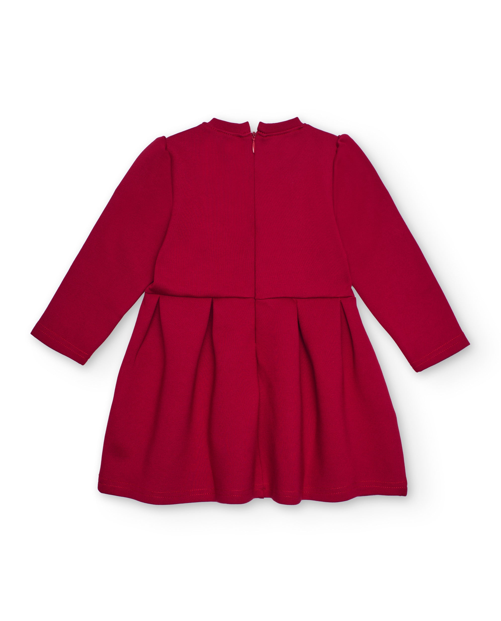 Vestido de niña color burdeos con detalle bordado