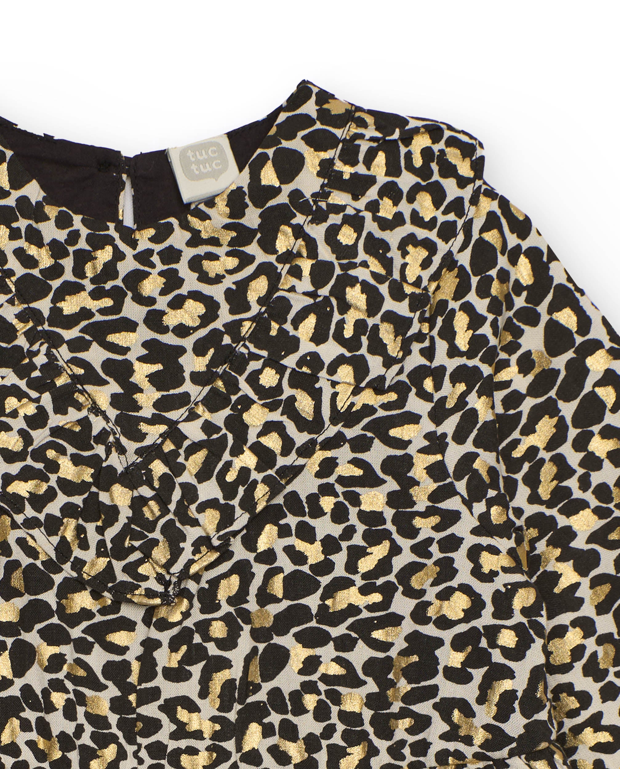 Vestido de niña con estampado animal en tonos tierra