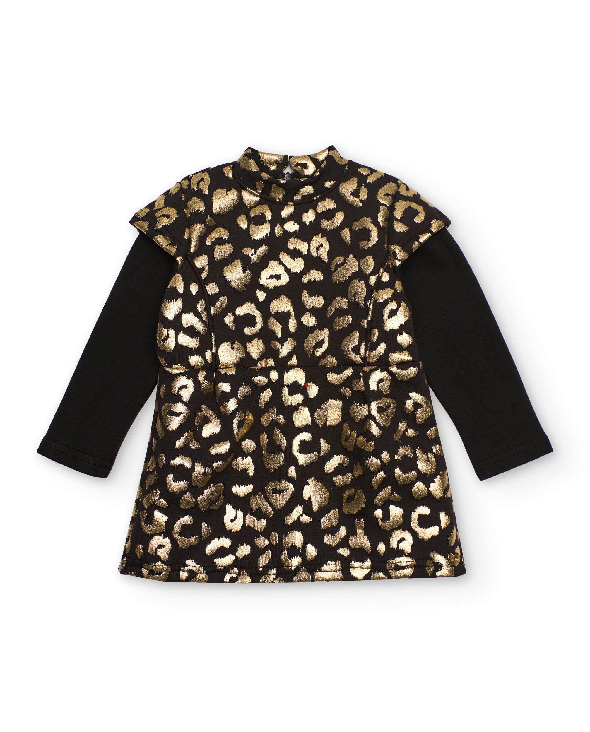 Vestido de niña con estampado animal print dorado