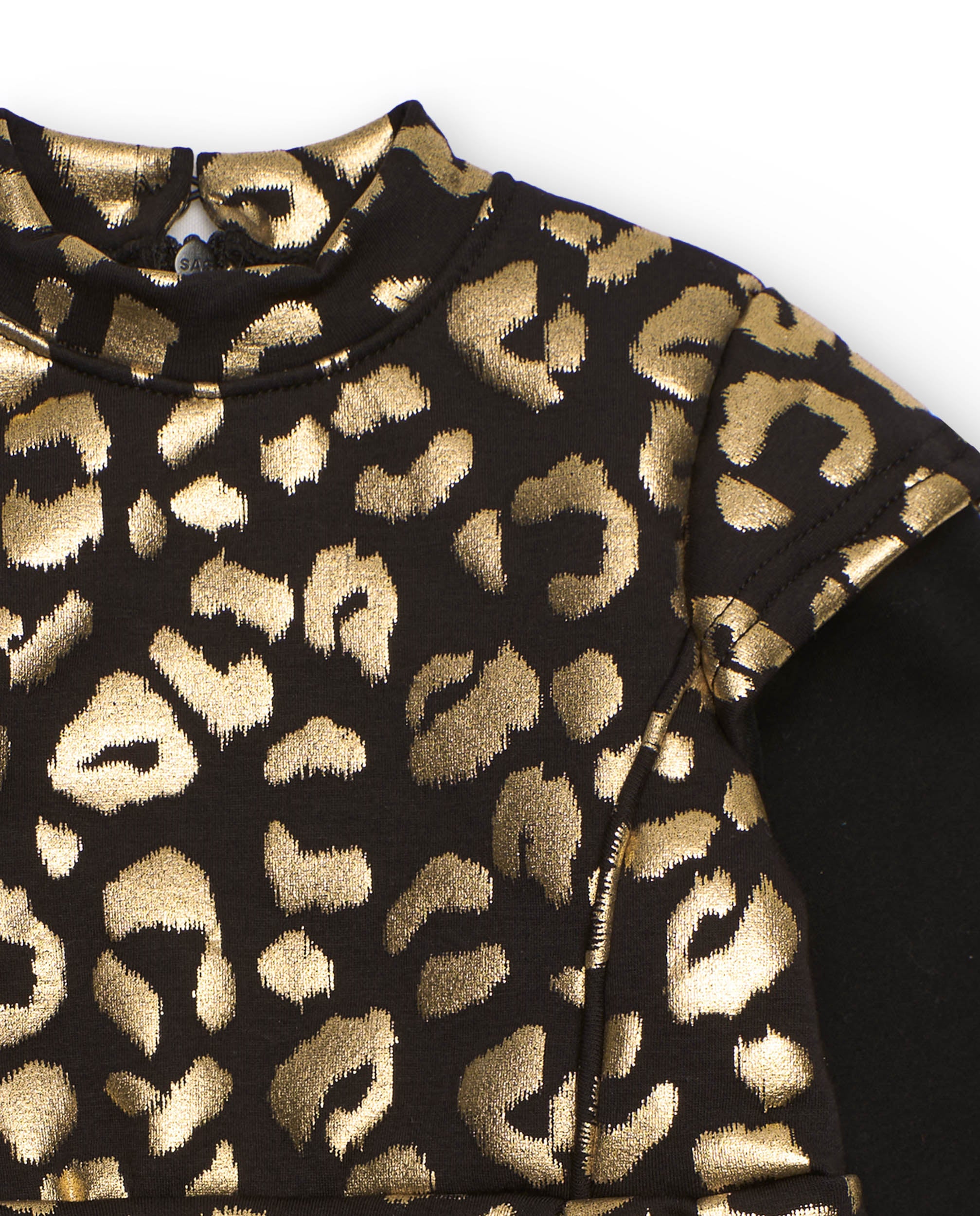 Vestido de niña con estampado animal print dorado