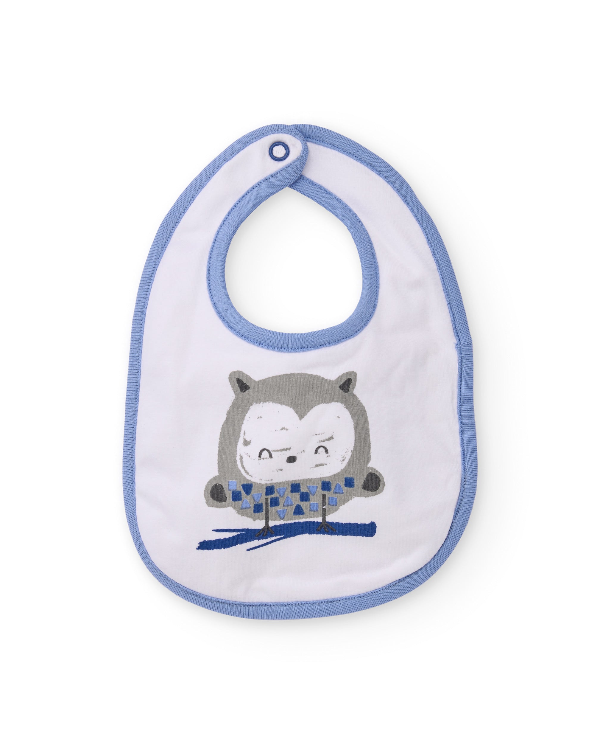 Set de dos baberos para recién nacido en tonos azul y blanco