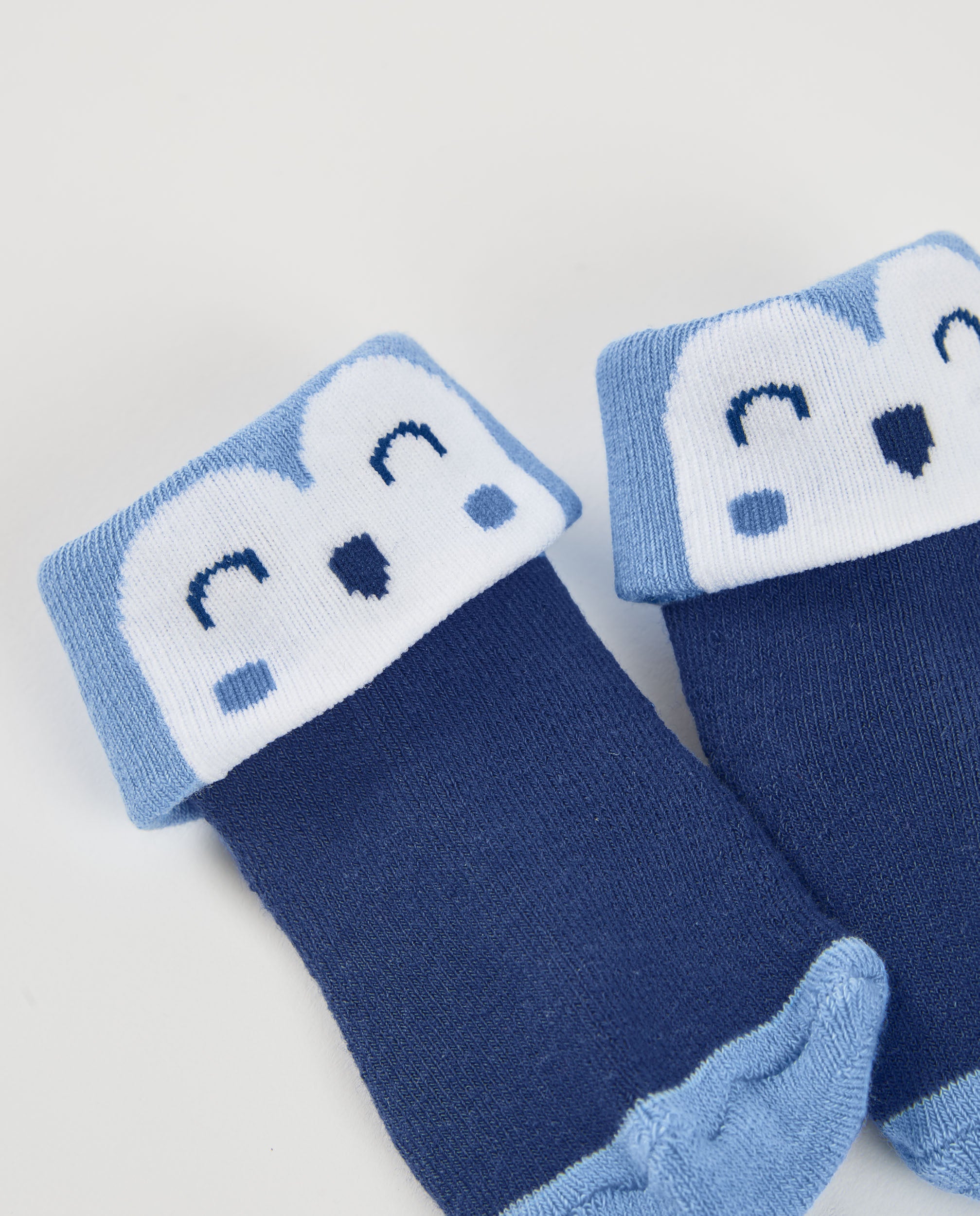 Calcetines para recién nacido en azul marino y celeste con