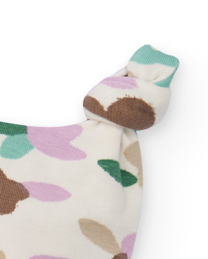 Gorro de algodón para bebé niña con estampado floral y nudos