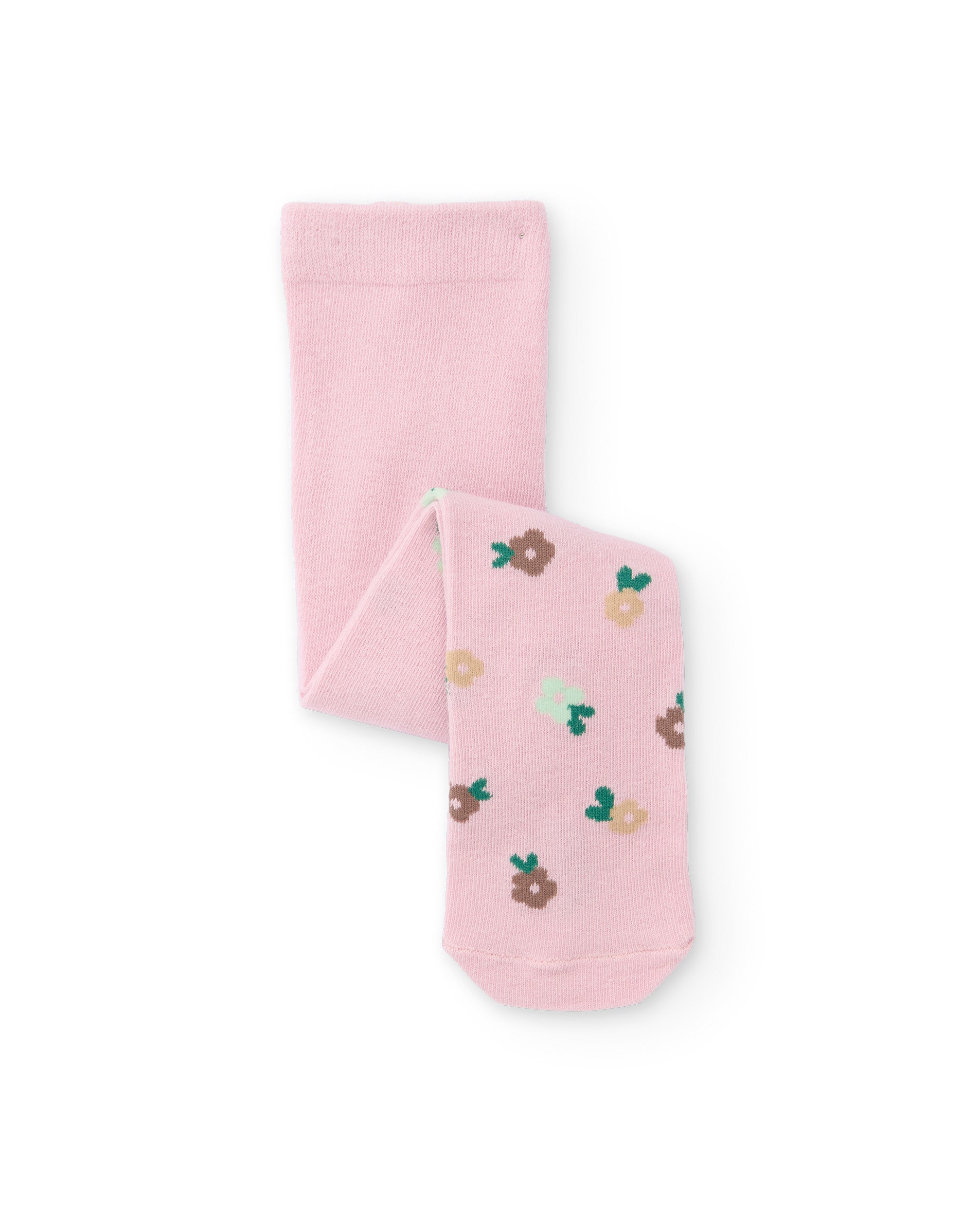 Leotardo rosa para recién nacido con estampado de flores.