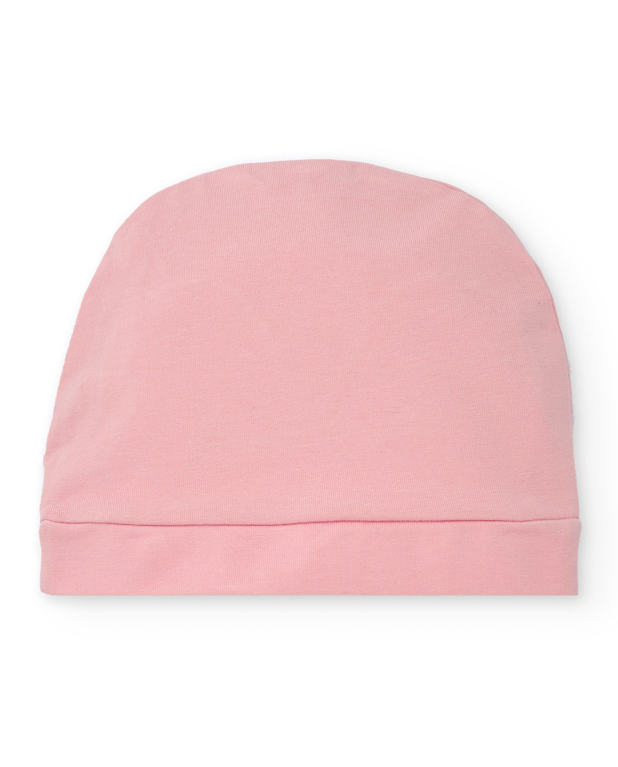 Gorro de punto para recién nacido color rosa con aplicación de