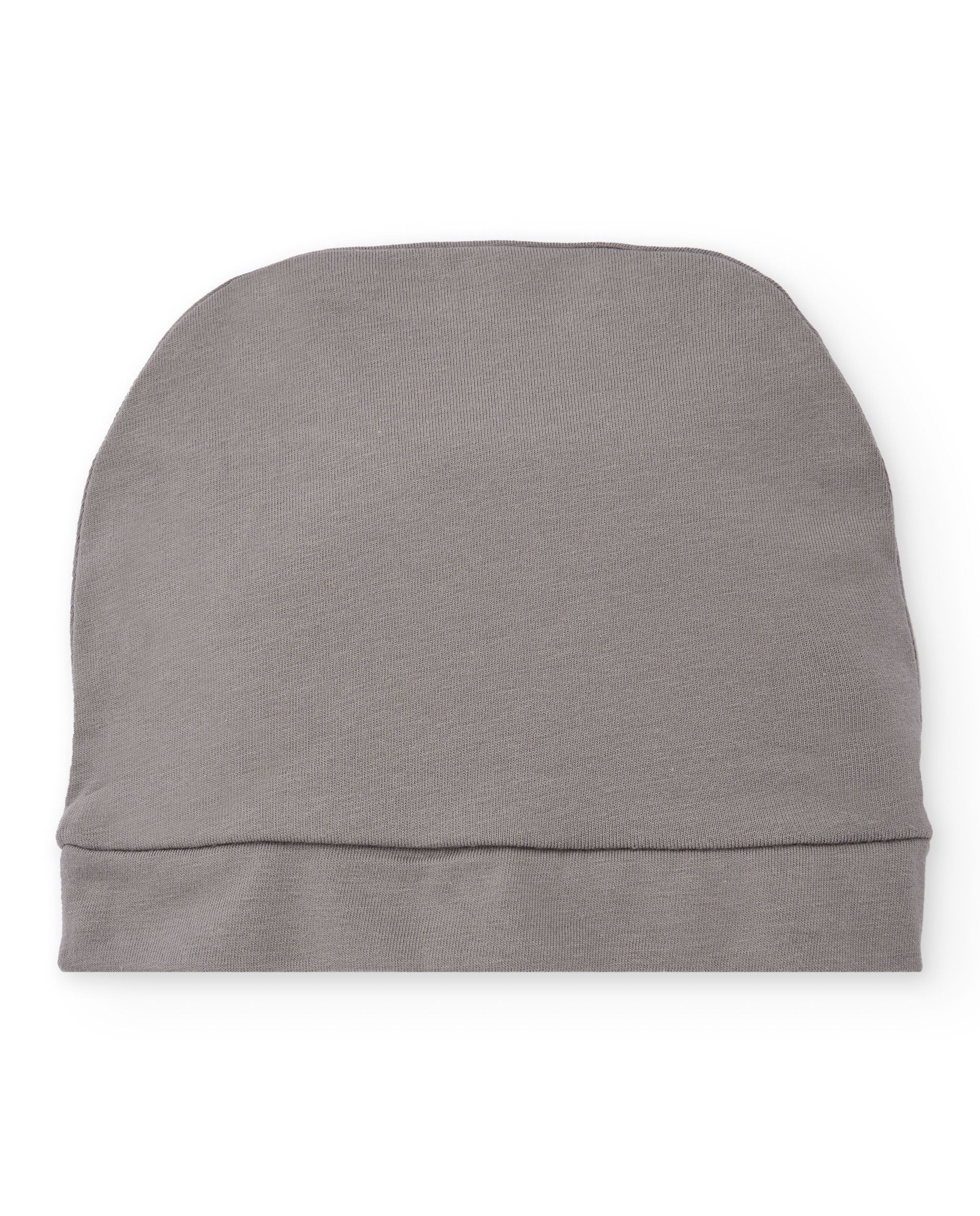 Gorro de punto para recién nacido color gris con aplique de