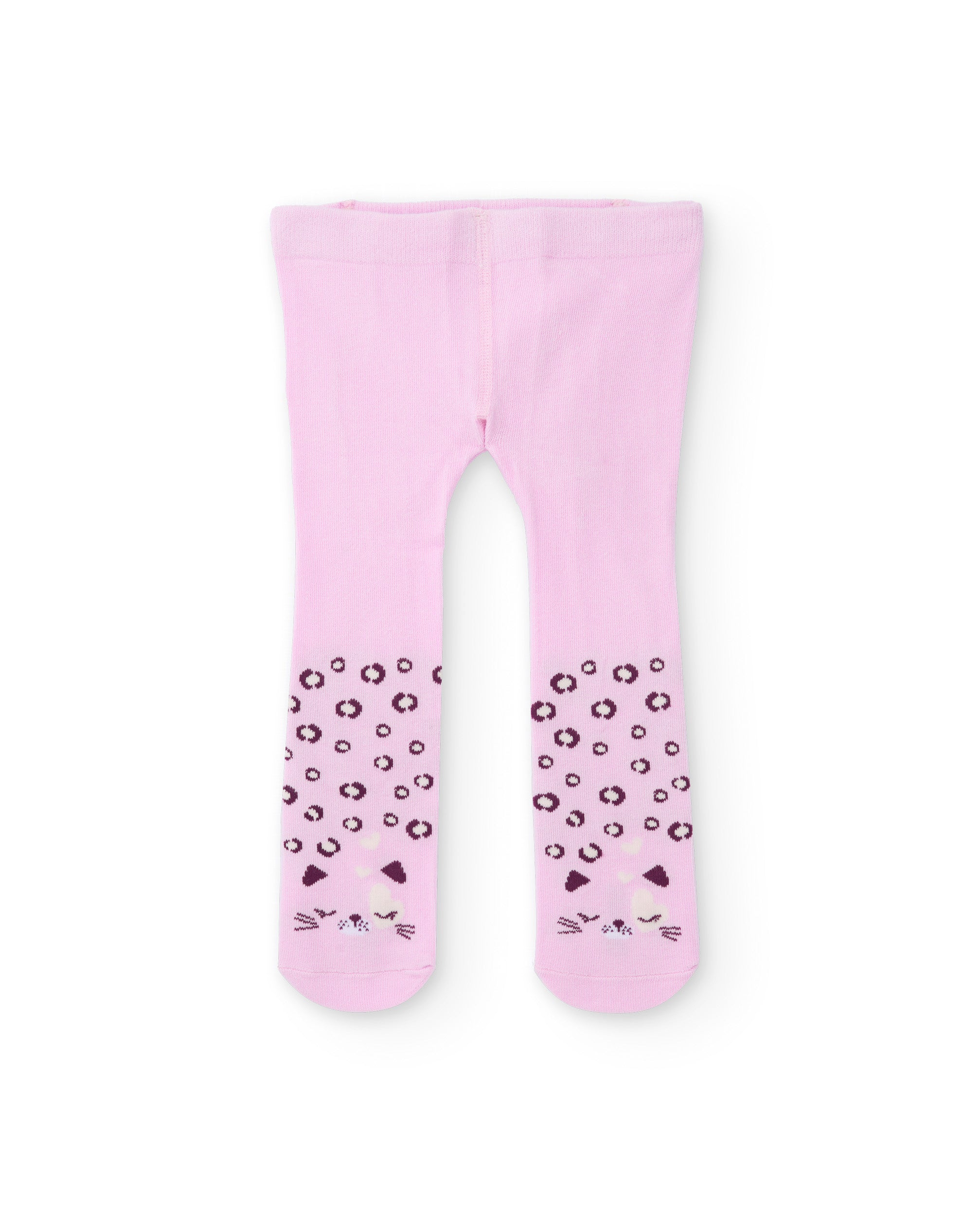 Leotardos para recién nacido en lila con diseño animal print y