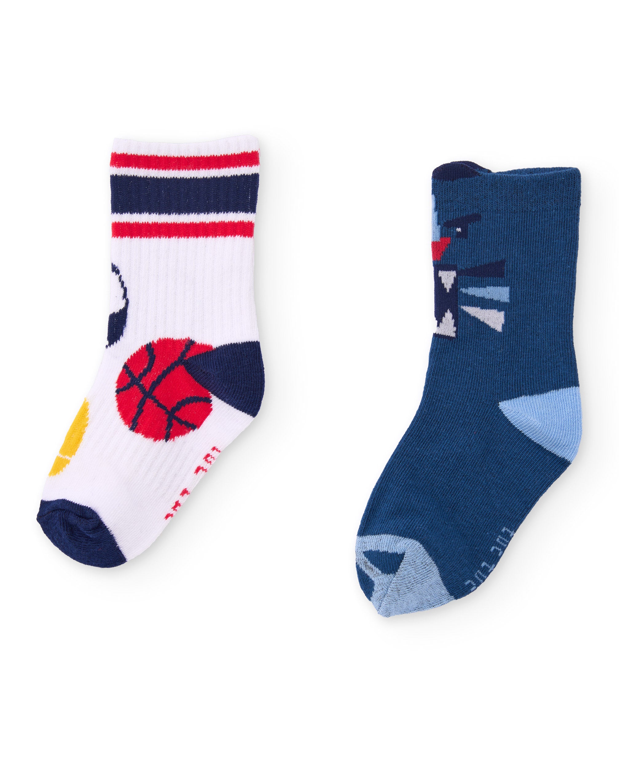 Pack de dos pares de calcetines para niño en colores vivos con