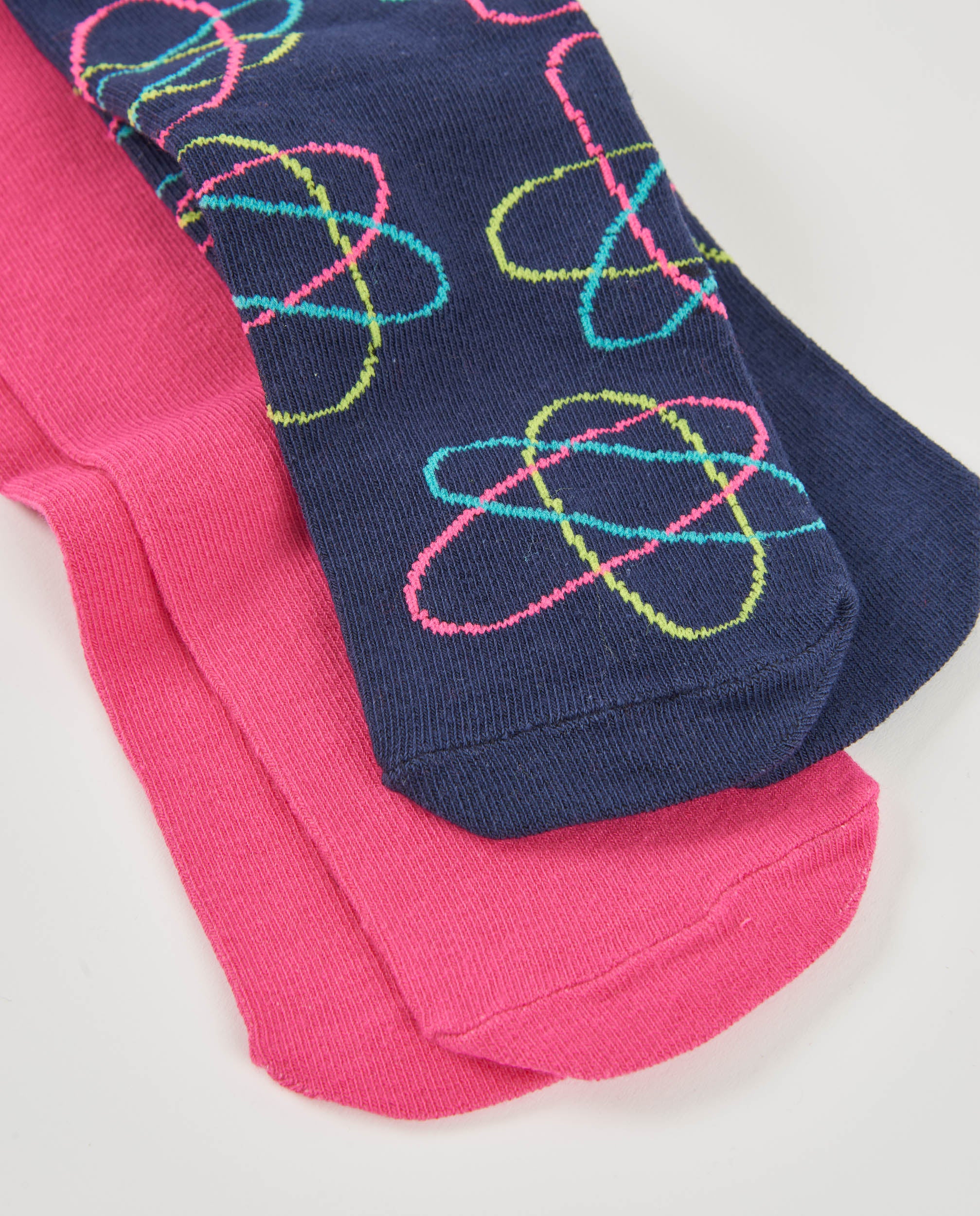 Pack de dos leotardos para niña en colores rosa liso y azul