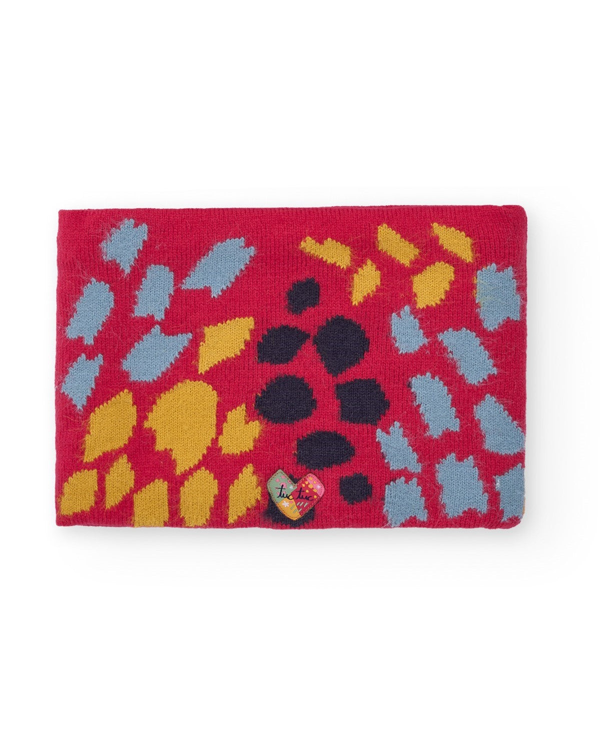 Cuello tubular para niña en rojo con estampado abstracto