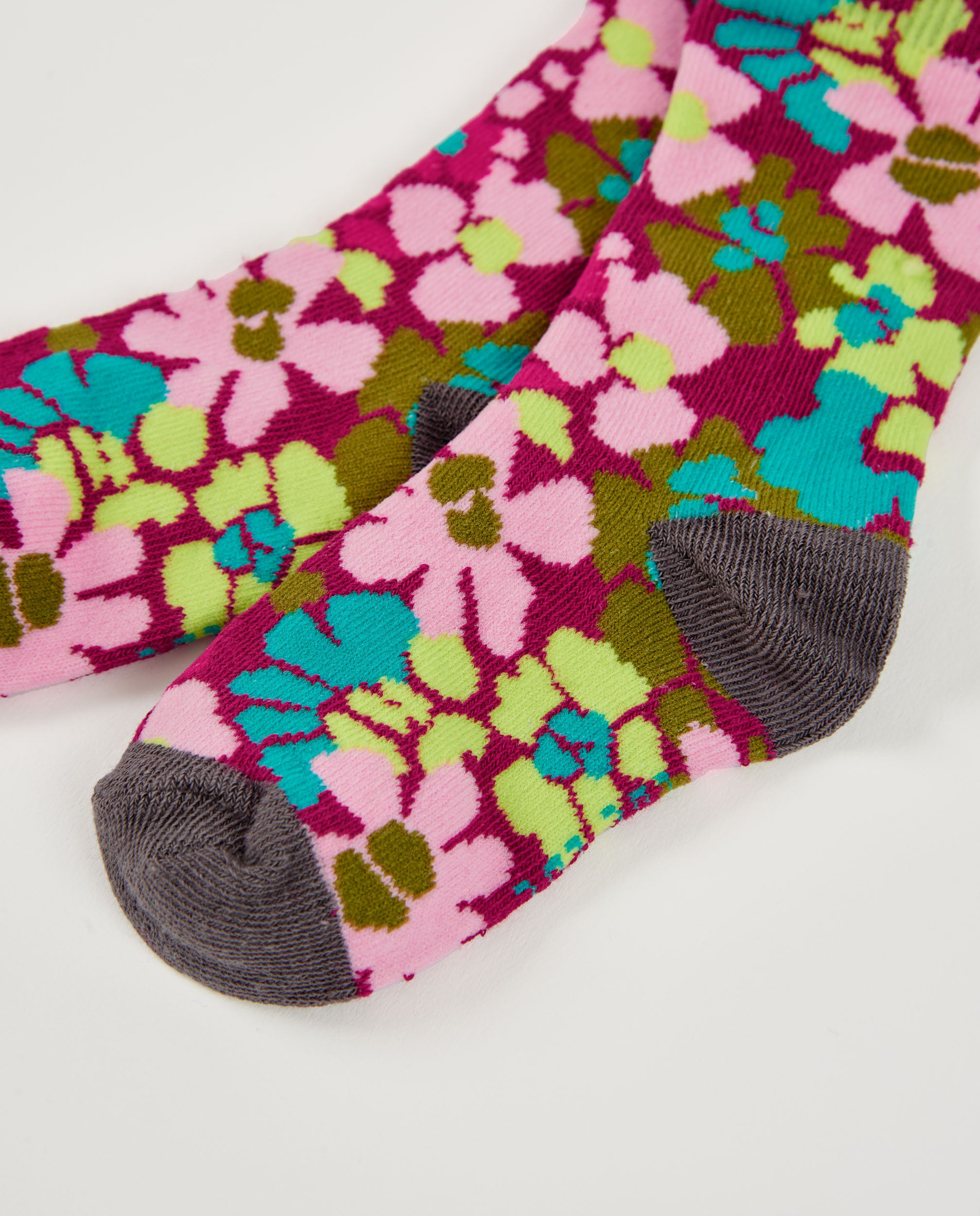 Pack de calcetines para niña con flores y rayas en colores vivos