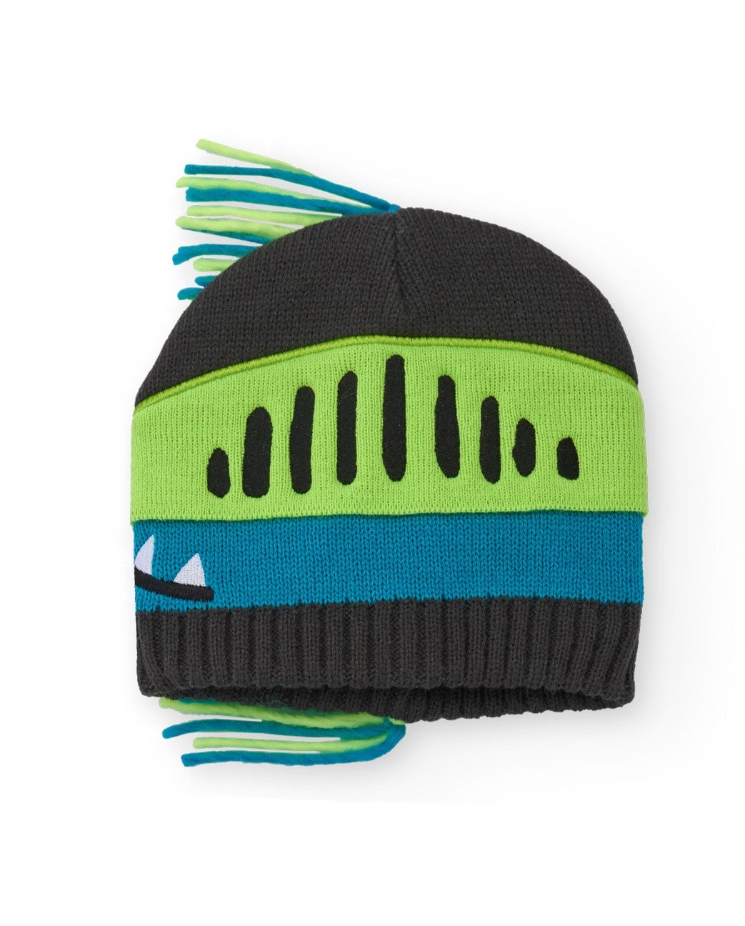 Gorro de punto para niño en gris con diseño de dinosaurio y