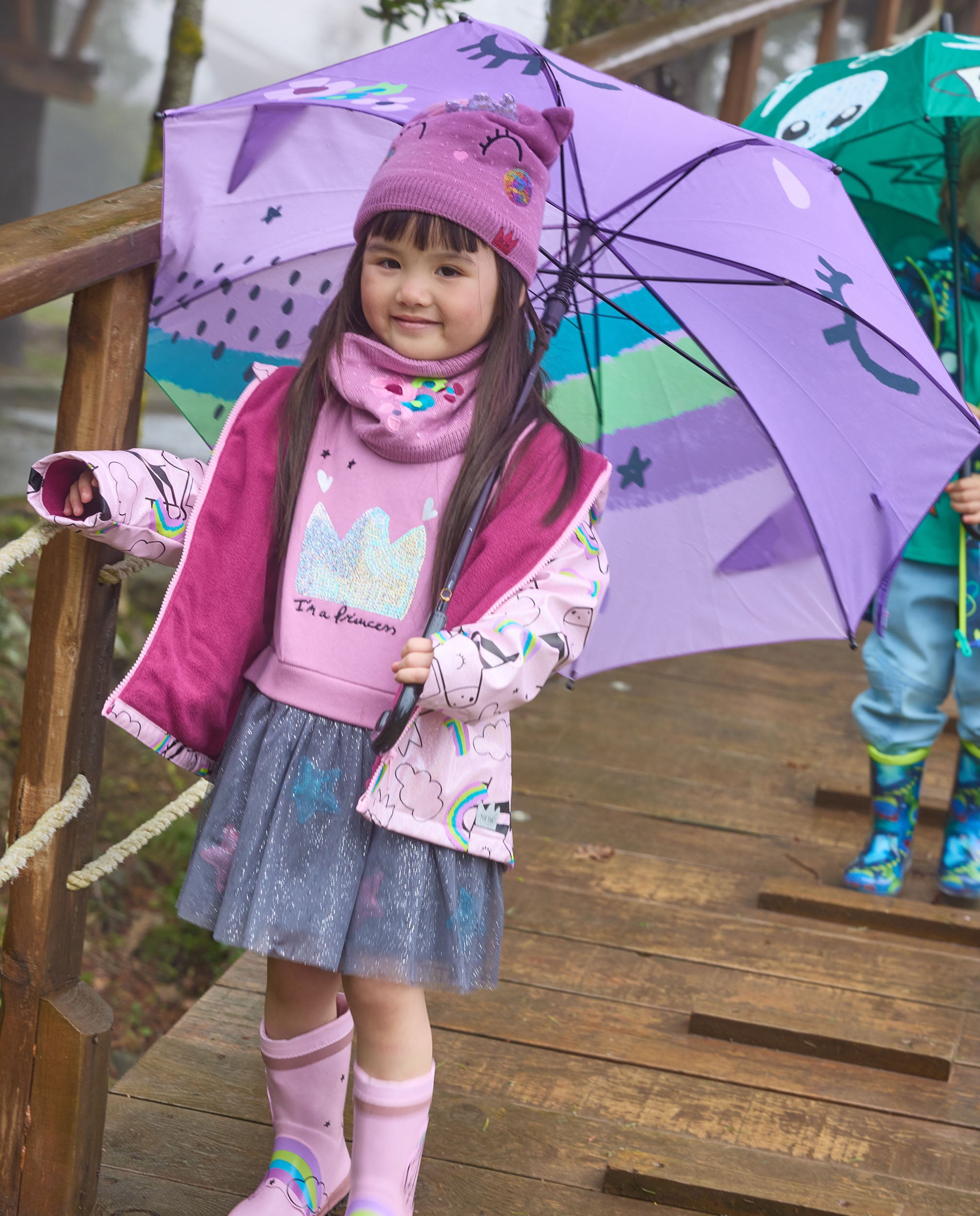 Vestido sudadera para niña en rosa con volante y falda de tul