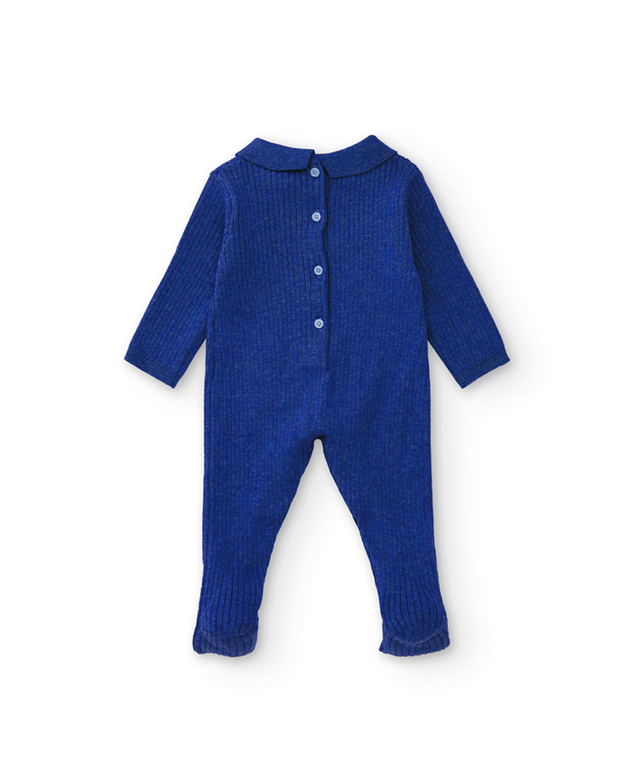 Pelele para recién nacido en azul con cuello clásico y bolsillo