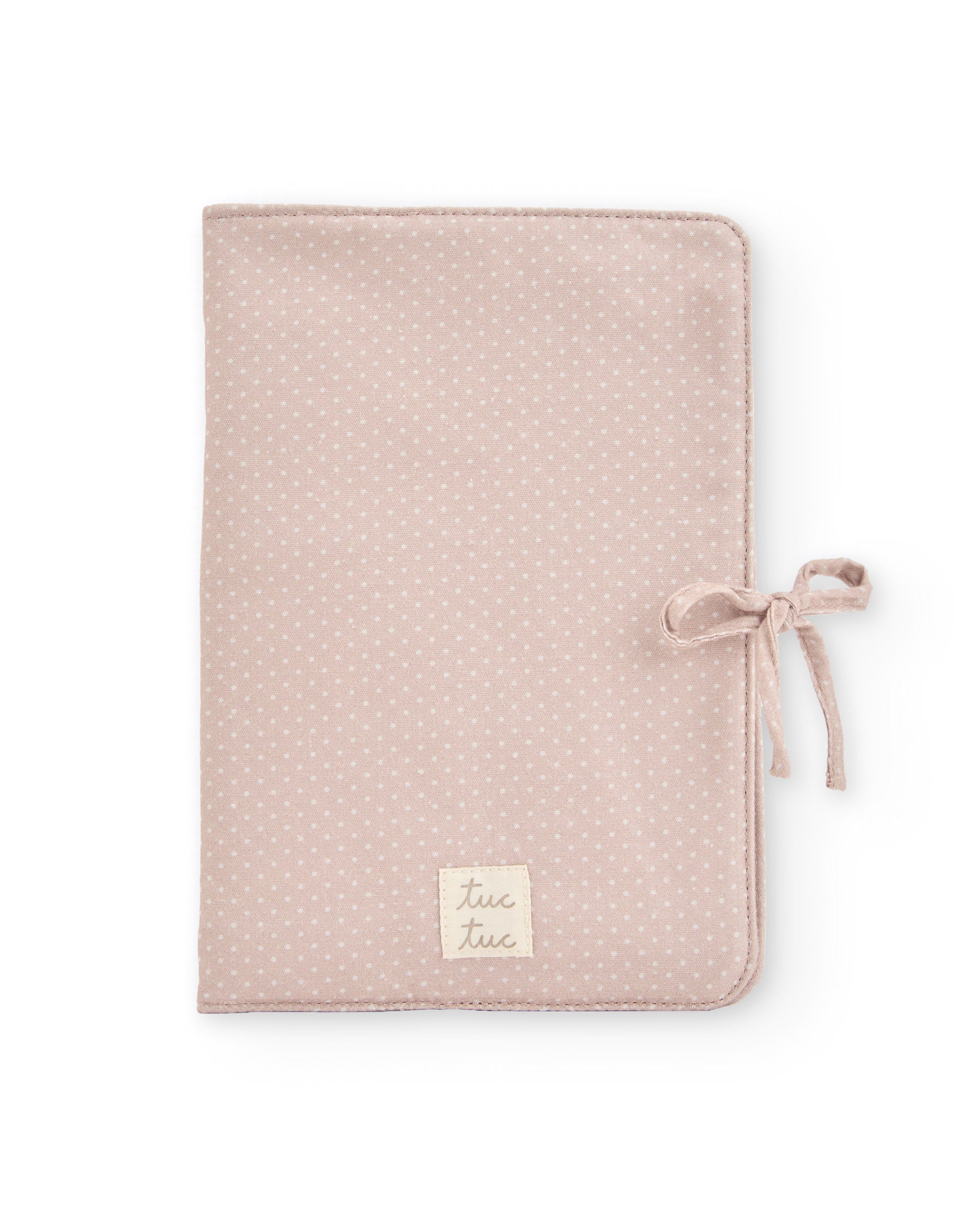 Portadocumentos de bebé con diseño de topitos en tono beige
