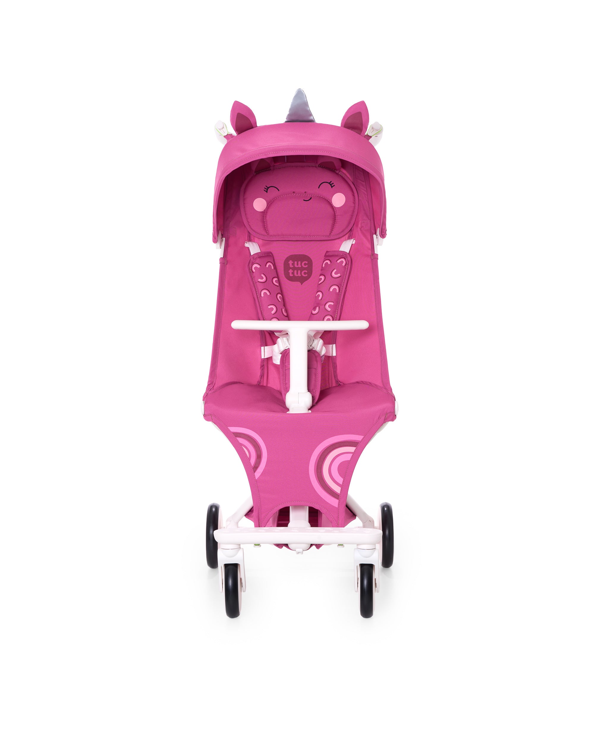Silla de paseo ligera plegable con diseño de unicornio rosa