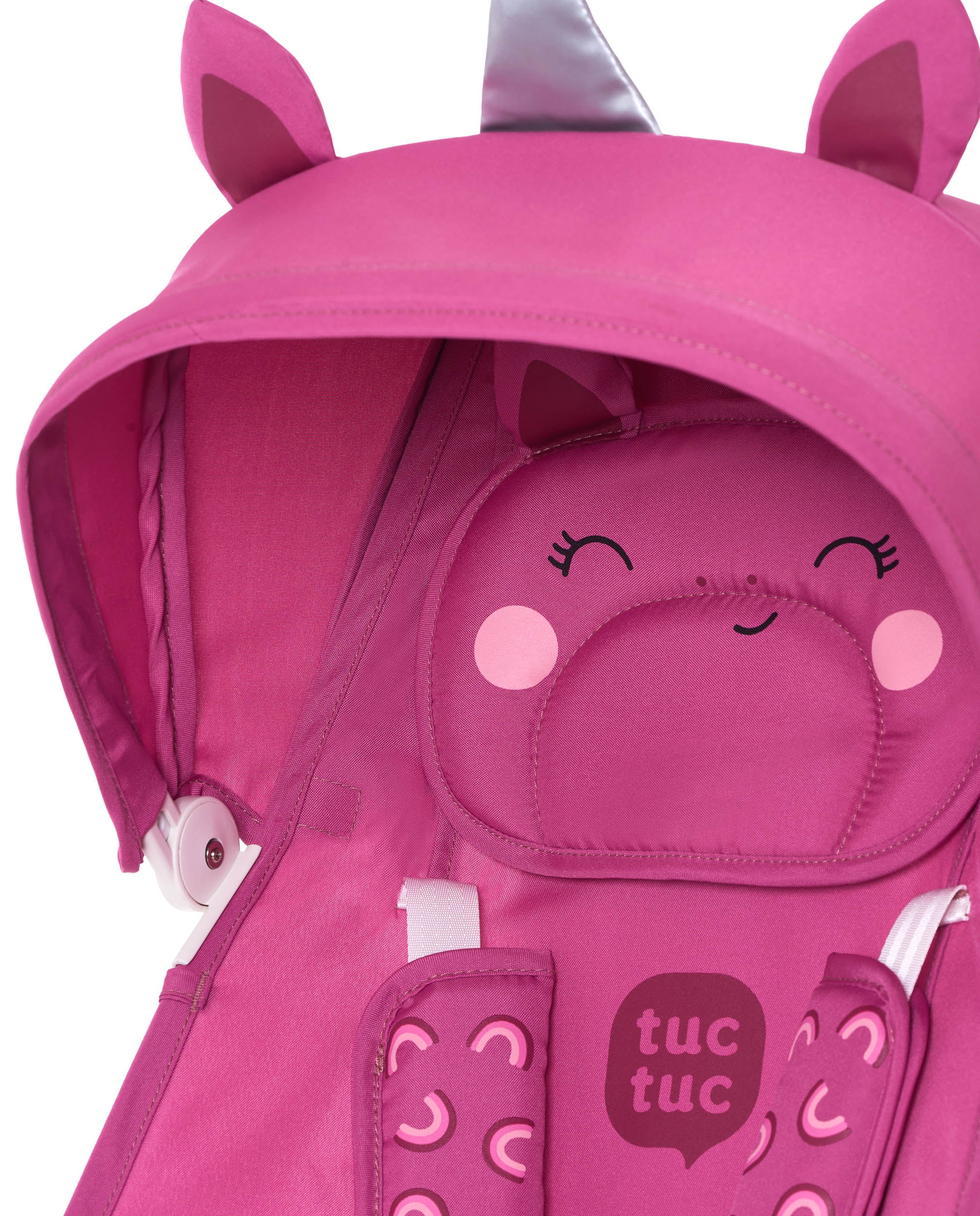 Silla de paseo ligera plegable con diseño de unicornio rosa