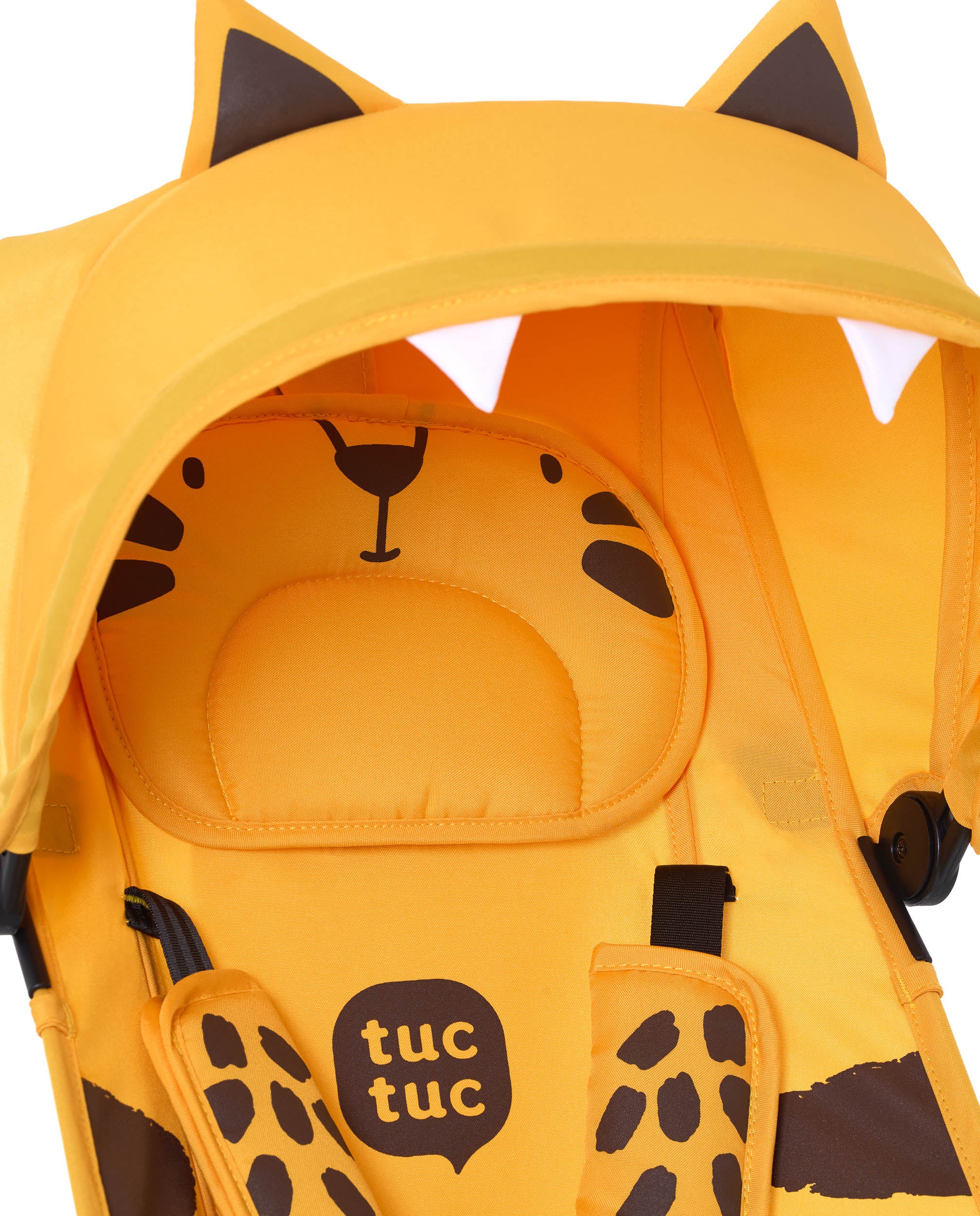 Silla de paseo ligera plegable con diseño de tigre naranja