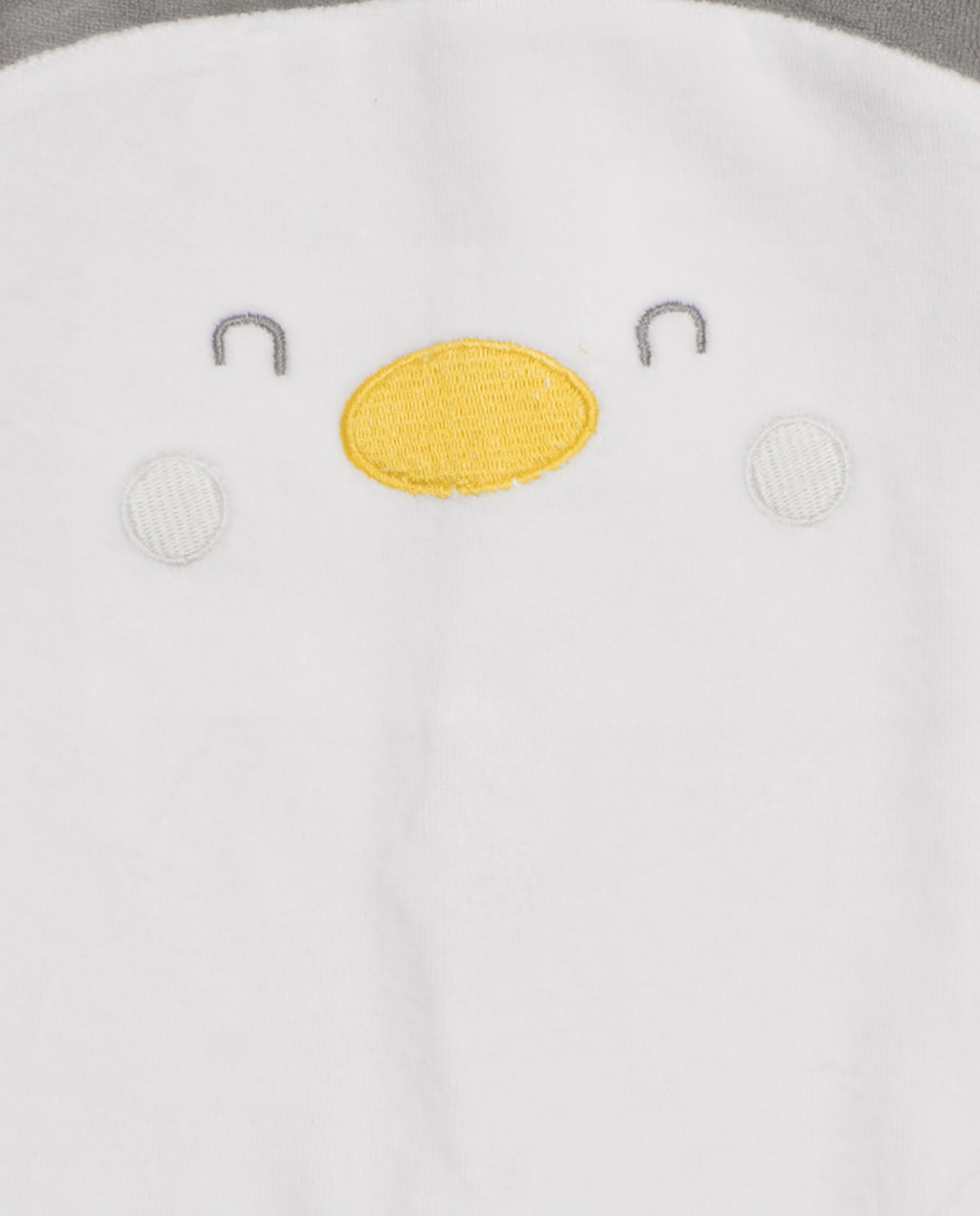 Pelele de recién nacido de terciopelo gris con diseño de